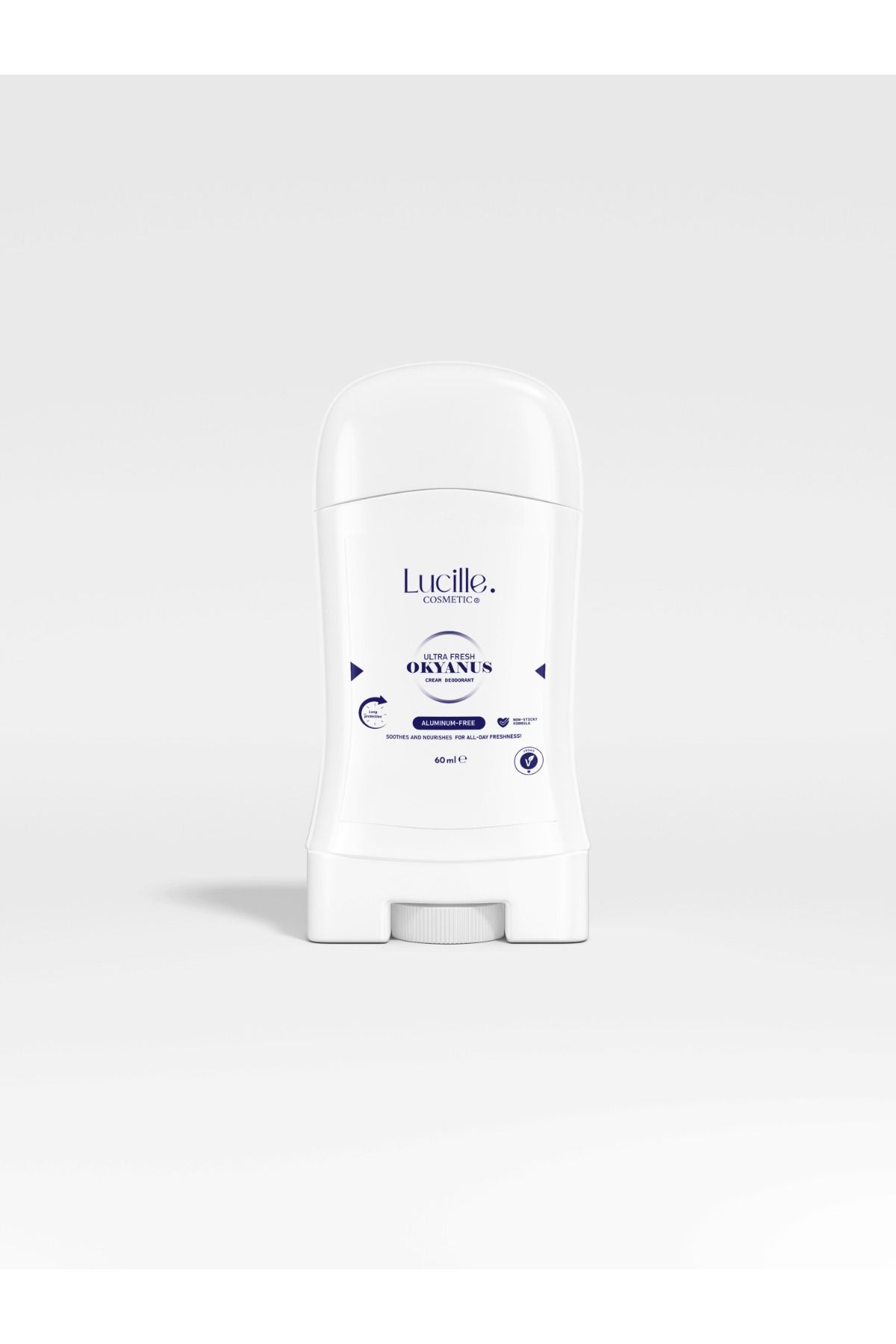 Lucille %100 Vegan Alüminyum İçermeyen Tüm Gün Etkili Erkekler İçin Krem Deodorant - Okyanus Esanslı 60 ML