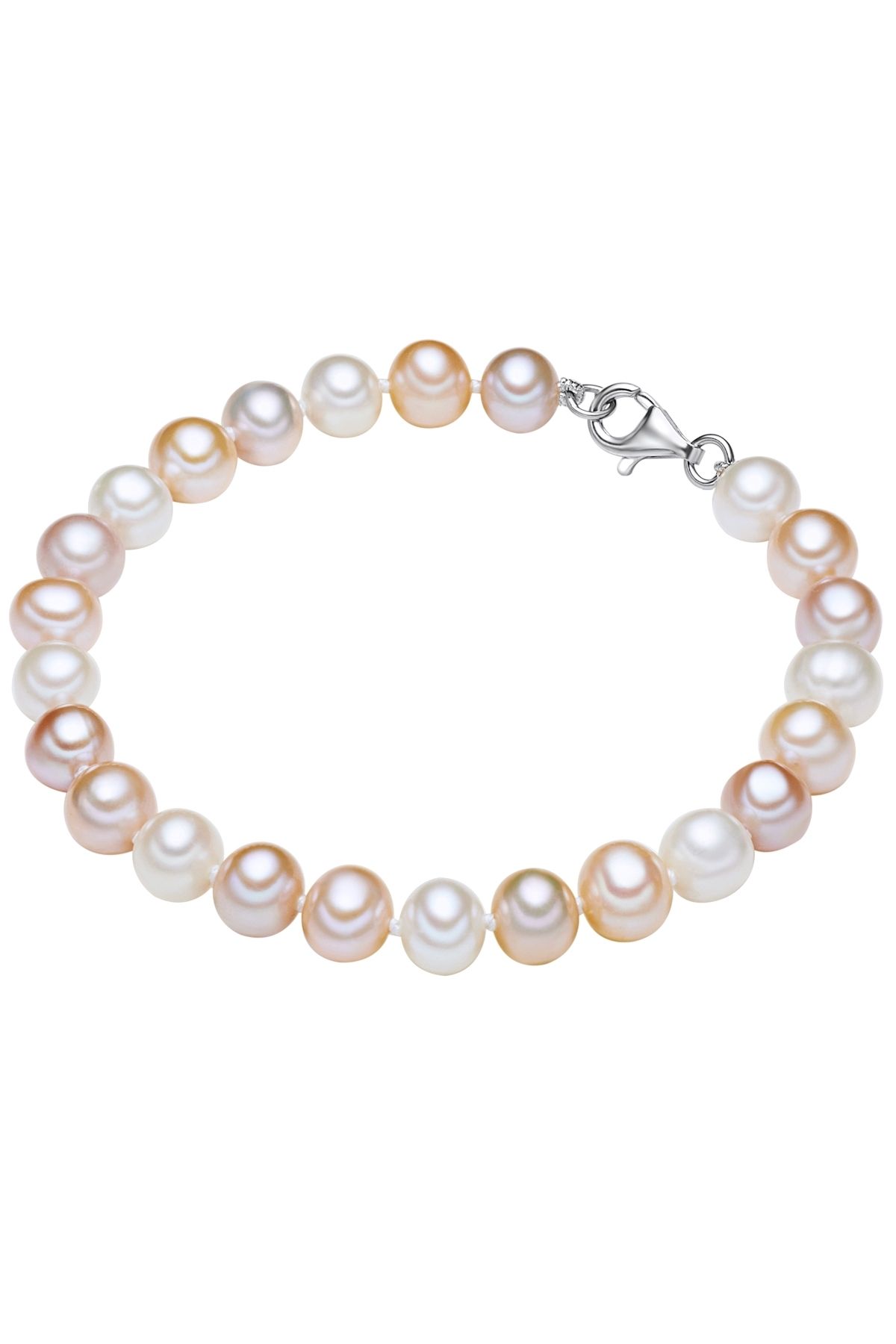 Valero Pearls-Sterling Silber Süßwasser-Zuchtperle Perlenkol Band – mehrfarbiges Armband 1