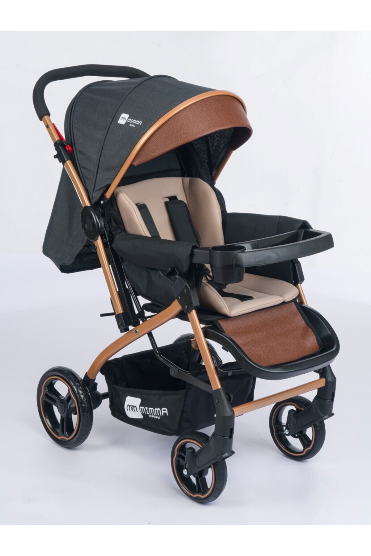 Mimma Baby Mb-150 Life Plus Gold Antrasit Çift Yönlü Bebek Arabası & Taşıma Puset