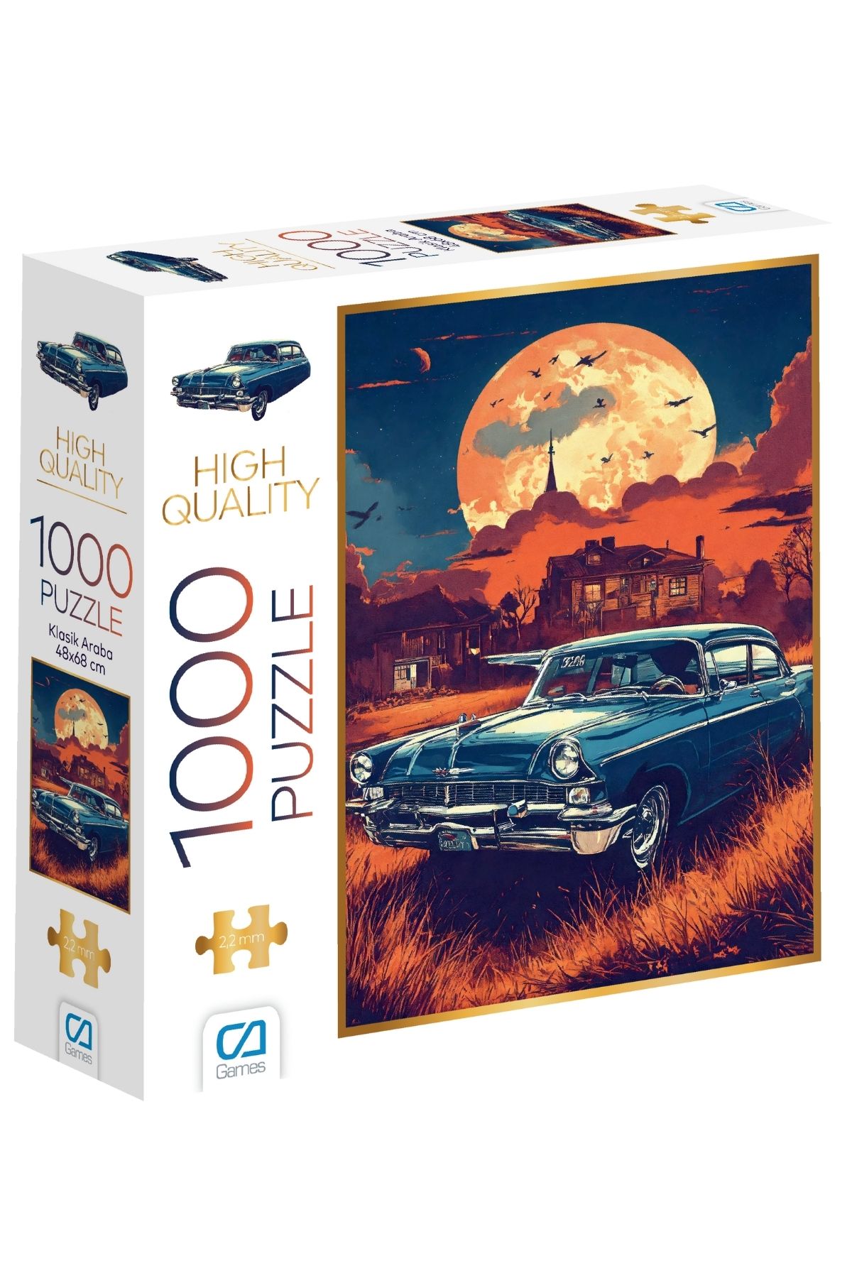 CA Games Klasik Araba 1000 Parça 2,2mm Kalınlık 48x68cm Profesyonel Hobi Puzzle Yapboz Serisi