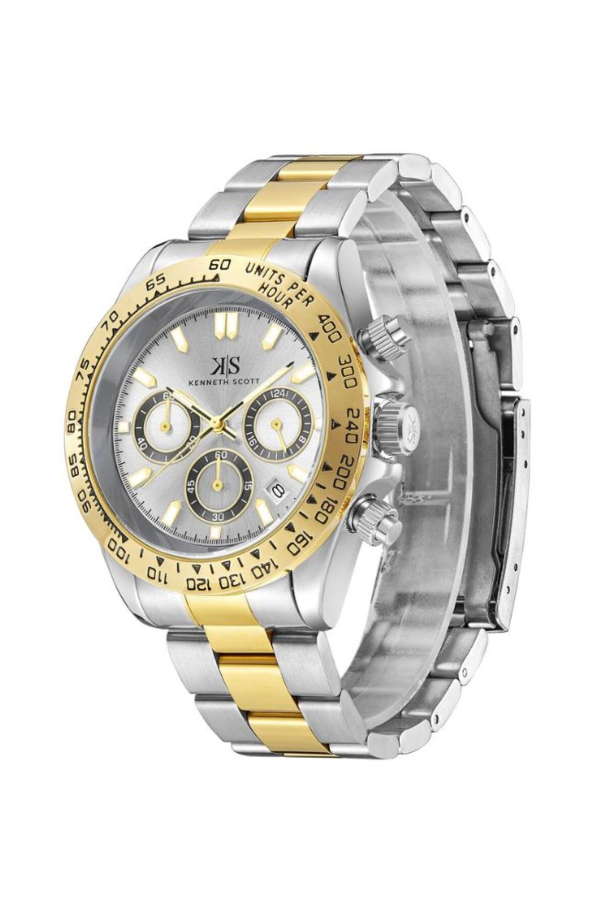 Kenneth Scott-Kenneth Scott Men Multi Function White Dial Watch - K23123-TBTW 2