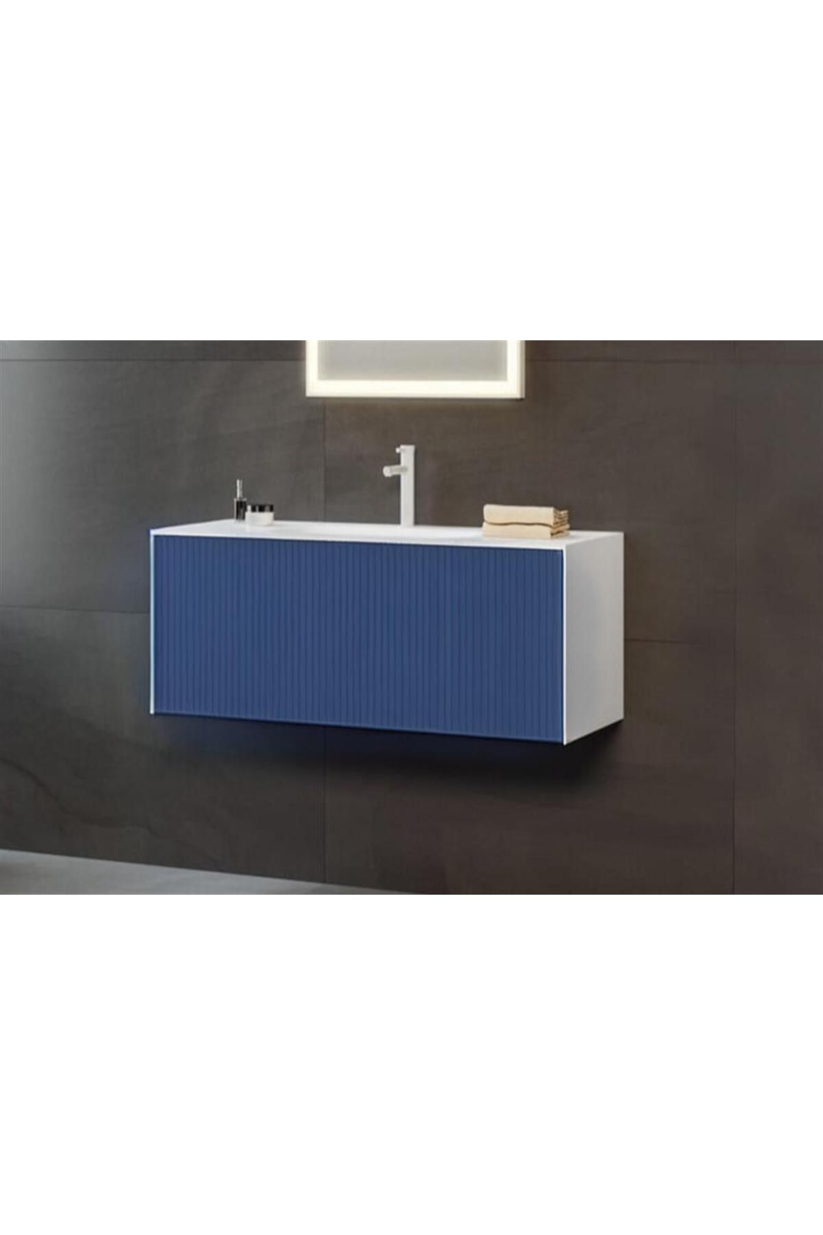 ORKA CUBE 80 ALT MODÜL + LAVABO MODUL MAT LACIVERT 3000369