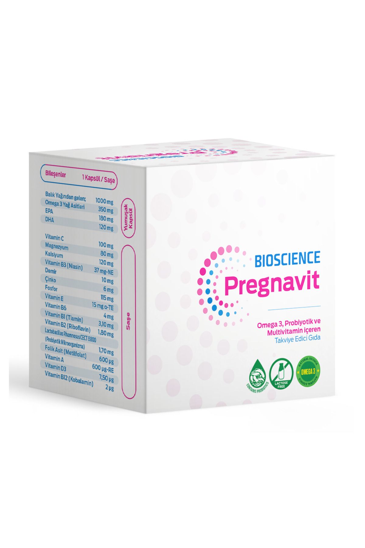 pregnavit Bioscience Pregnavit 30 Vegan Kapsül + 30 Saşe