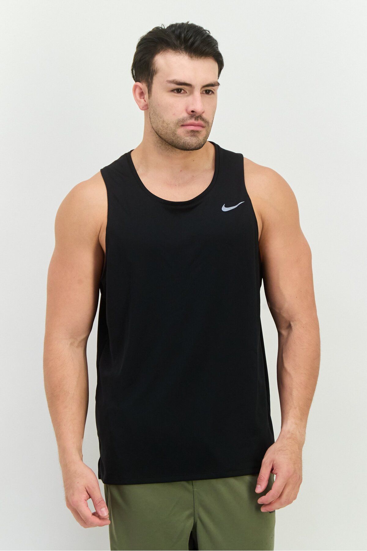 Nike-Men Dri-Fit Sleeveless Running Tank Tops, Black 1