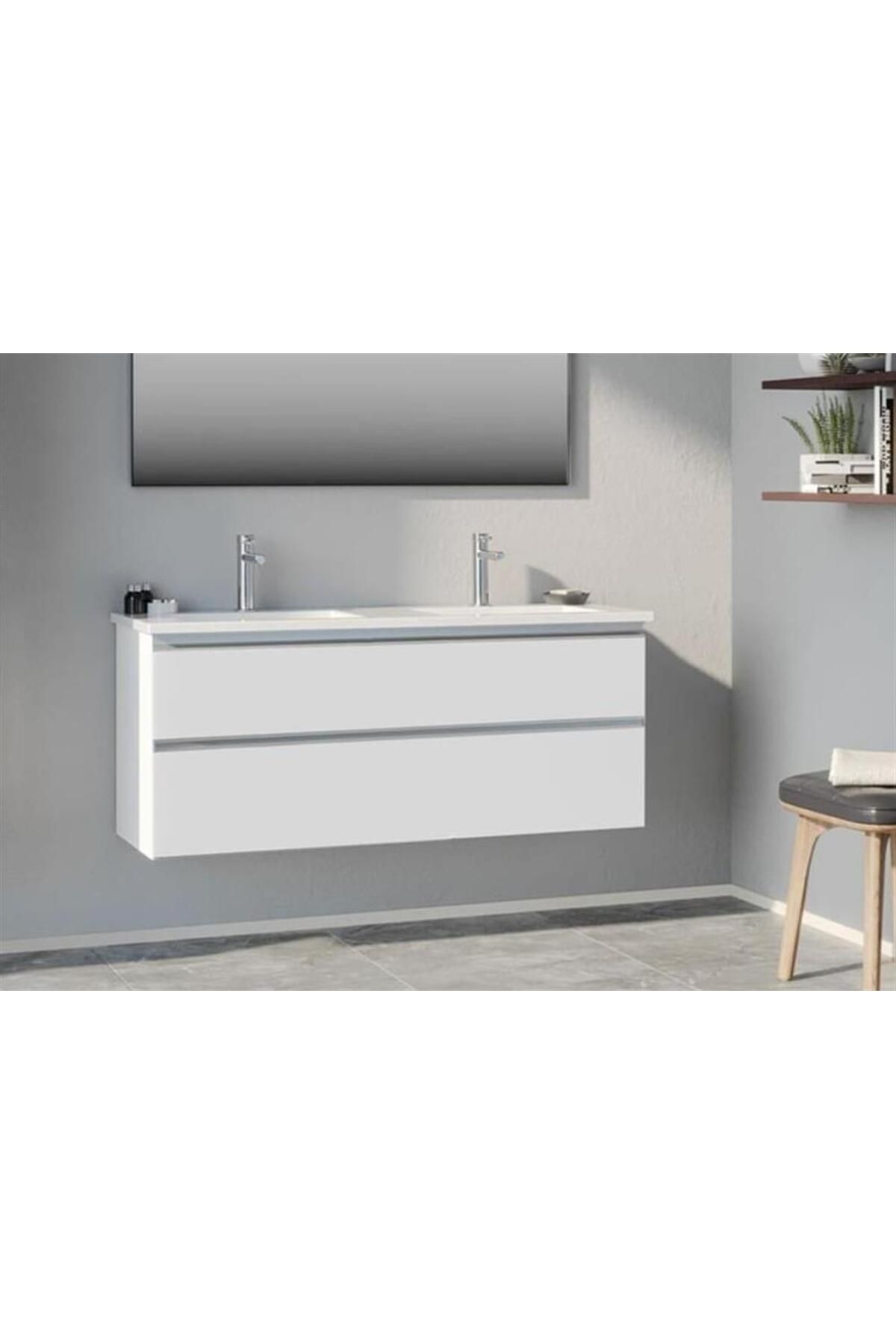 ORKA TERME  120 ÇEKMECELİ ALT MODÜL + LAVABO  PARLAK BEYAZ 5004838