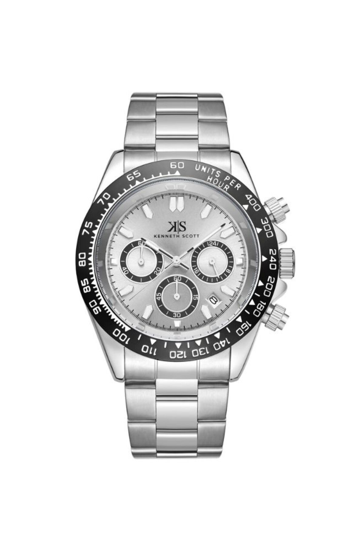 Kenneth Scott-Kenneth Scott Men Multi Function White Dial Watch - K23123-SBSWB 1