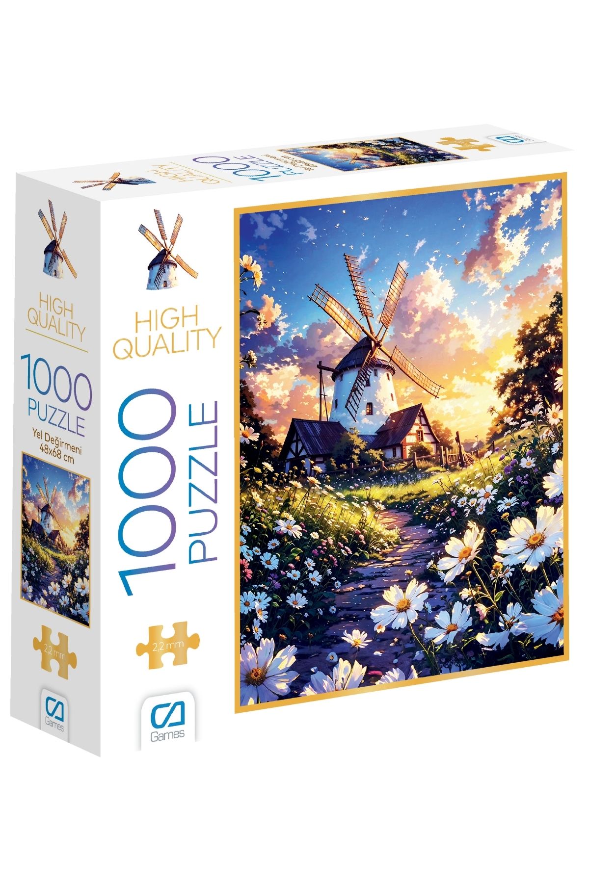 CA Games Yel Değirmeni 1000 Parça 2,2mm Kalınlık 48x68cm Profesyonel Hobi Puzzle Yapboz Serisi