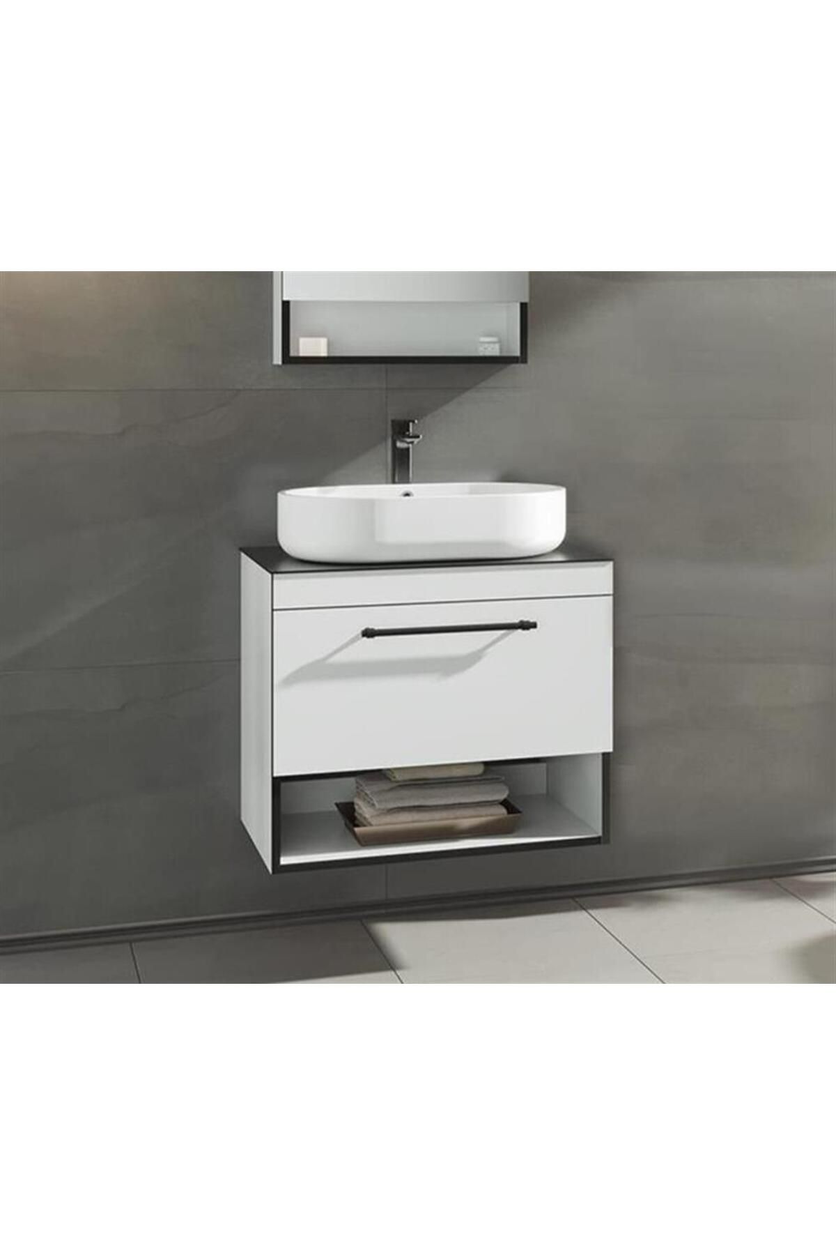 ORKA KNIDOS 70 ALT MODÜL + LAVABO  PARLAK BEYAZ 5001381