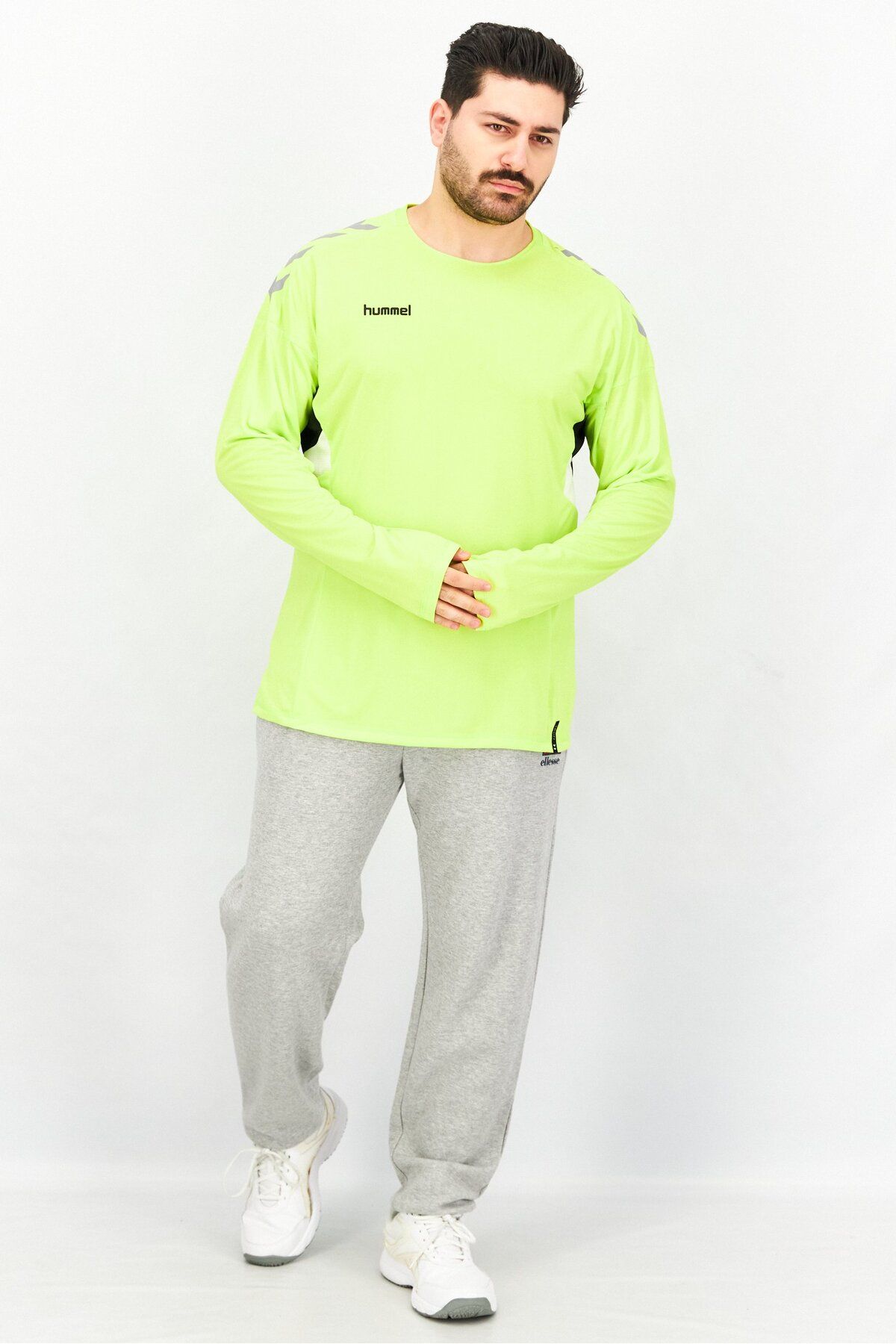 hummel-Men Sportswear Fit Long Sleeves Tech Move T-shirt, Lime 3