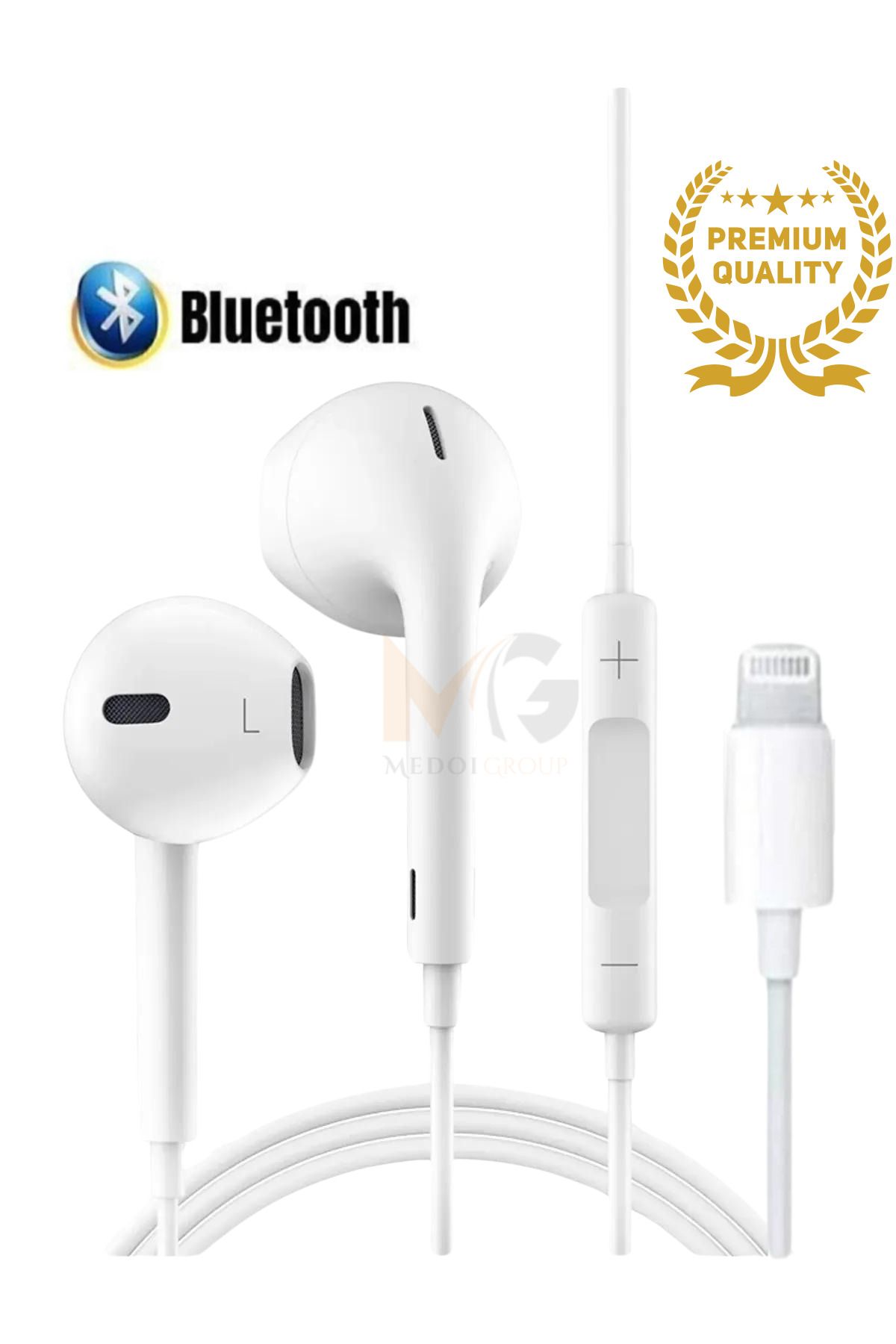 Medoi Ios 7/8/8Plus/X/Xr/Xs/XsMax/11/12/13/14 Pro Max Uyumlu Lightning Earphone Bluetooth Kulaklık