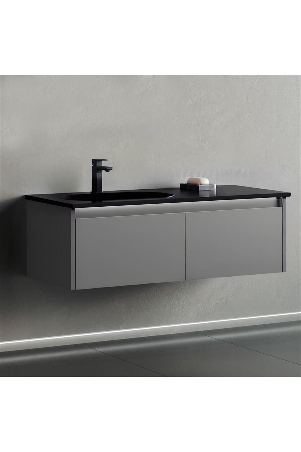 ORKA LİSBON 110 ALT MODÜL + LAVABO  MAT GRİ 5001436