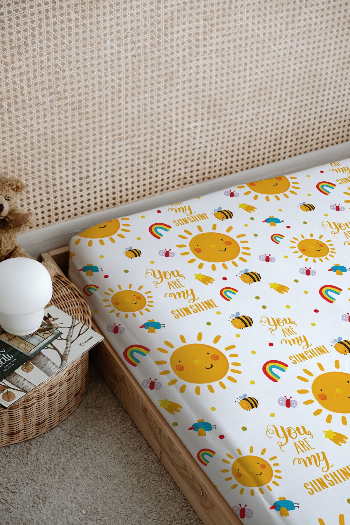 Tuğba Kuğu-Smiling Pastel Printed Flat Sheet - Baby Series 2