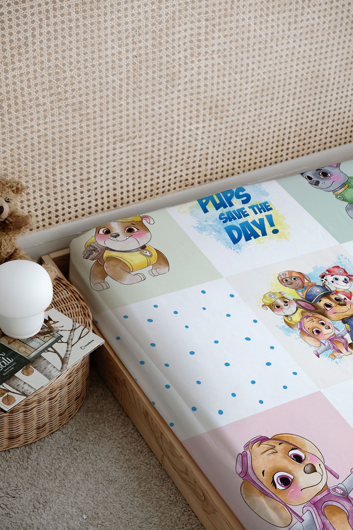 Tuğba Kuğu-Printed Flat Sheet - Cartoon Series - Paw Patrol Patchwork 2