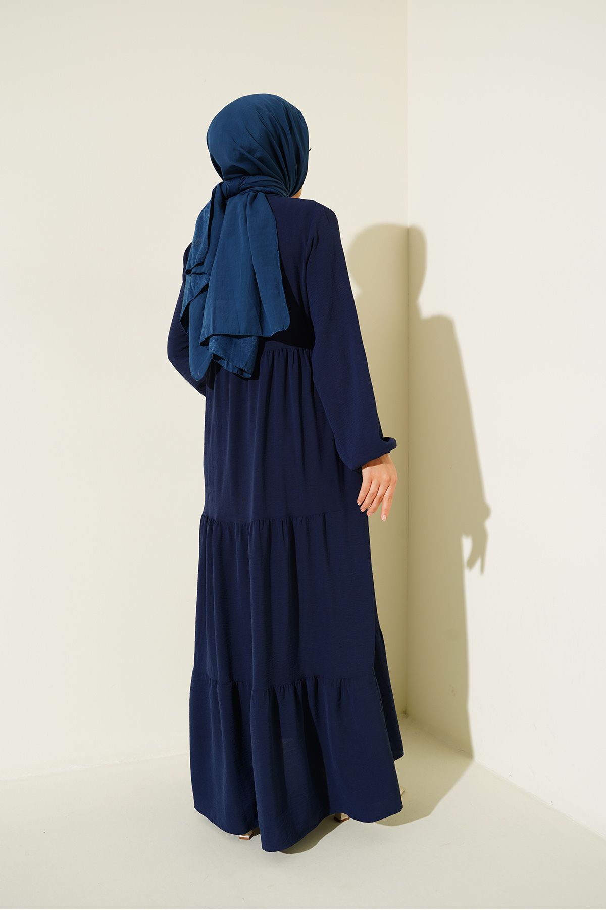 Bigdart-1627 Hijab-Kleid mit Kragen und Schnürung – C. Navy 6