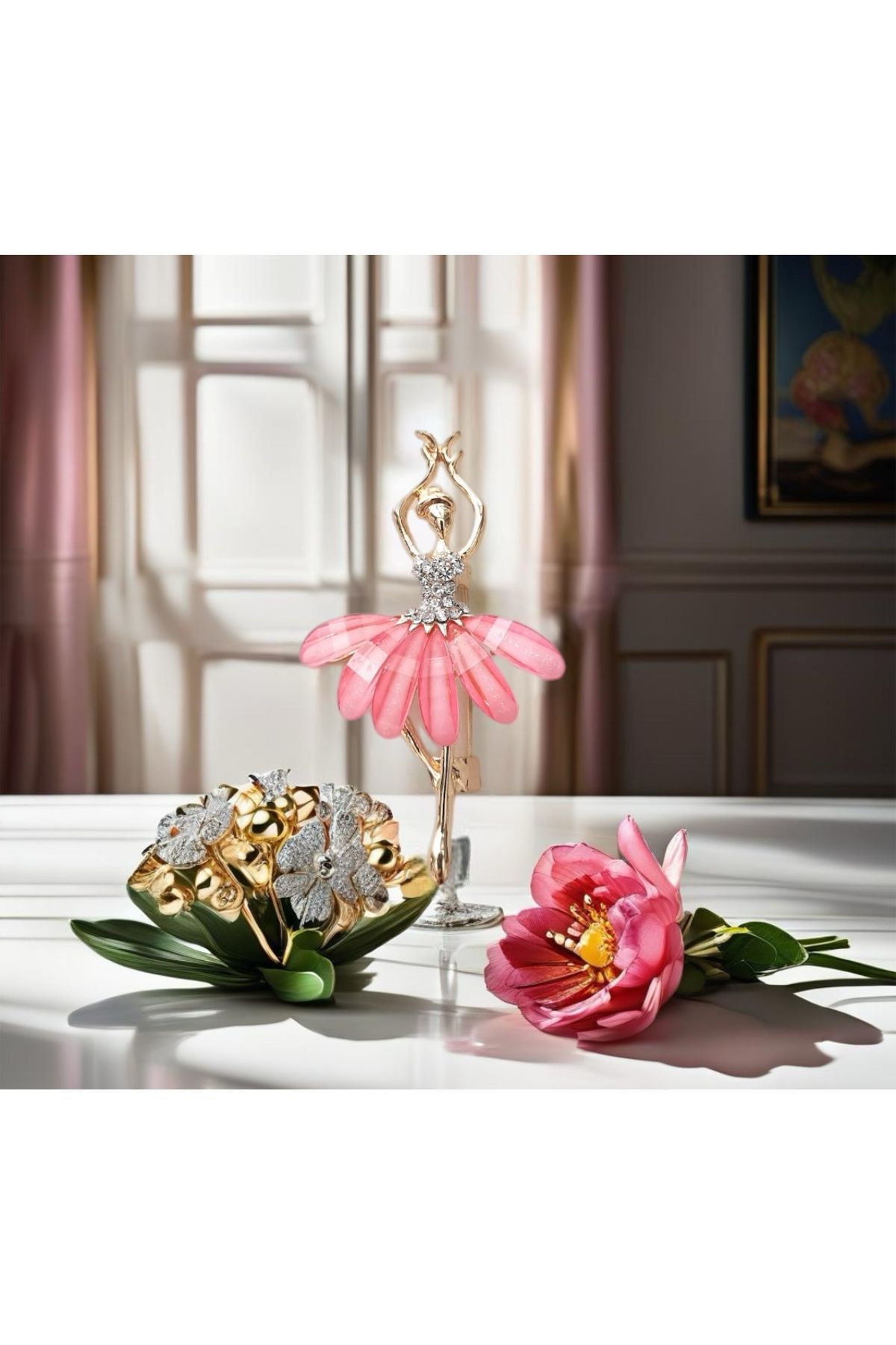 a rose jewelry Trendy Balerin Broş