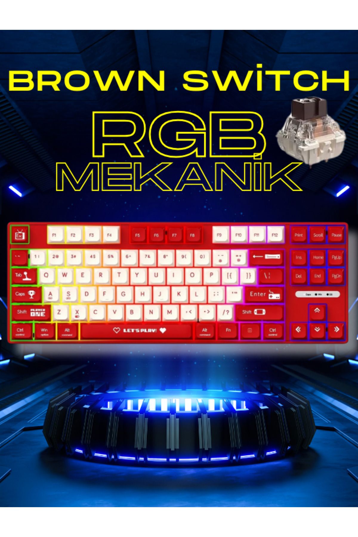 Smith Ajazz Ak870 Rgb Mc Kablolu Mekanik Brown Switch Gaming Oyun Klavyesi