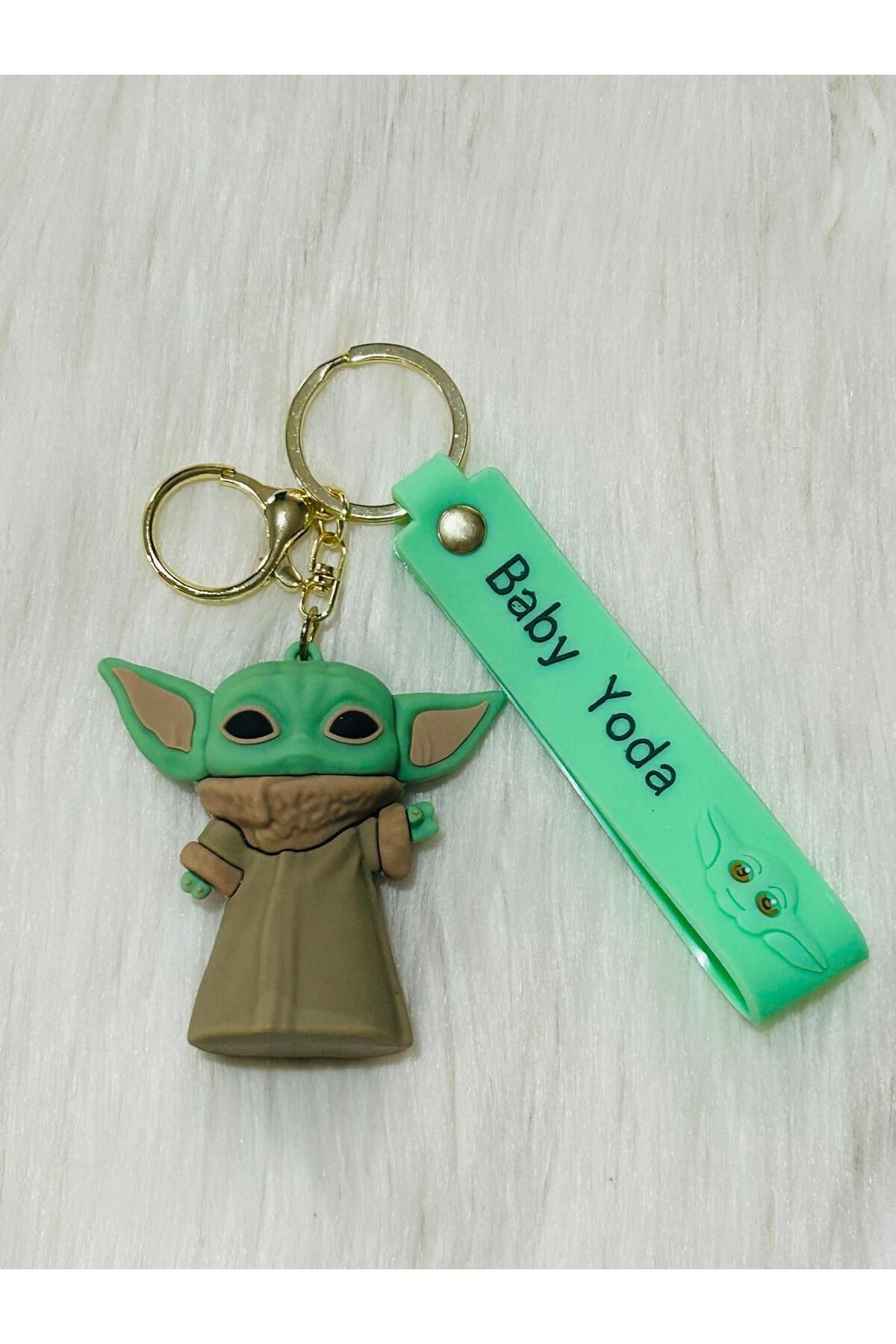 KAYLANIN DÜNYASI Büyük Boy Baby Yoda  Anahtarlık,3D,silikon,çanta süsü,Lüx