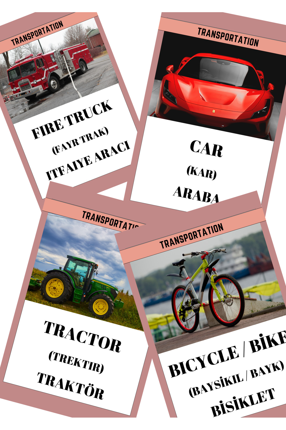 Baby İngilizce Ulaşım Flash Kartları Eğitim Seti fotoğrafı 3 (önizleme)