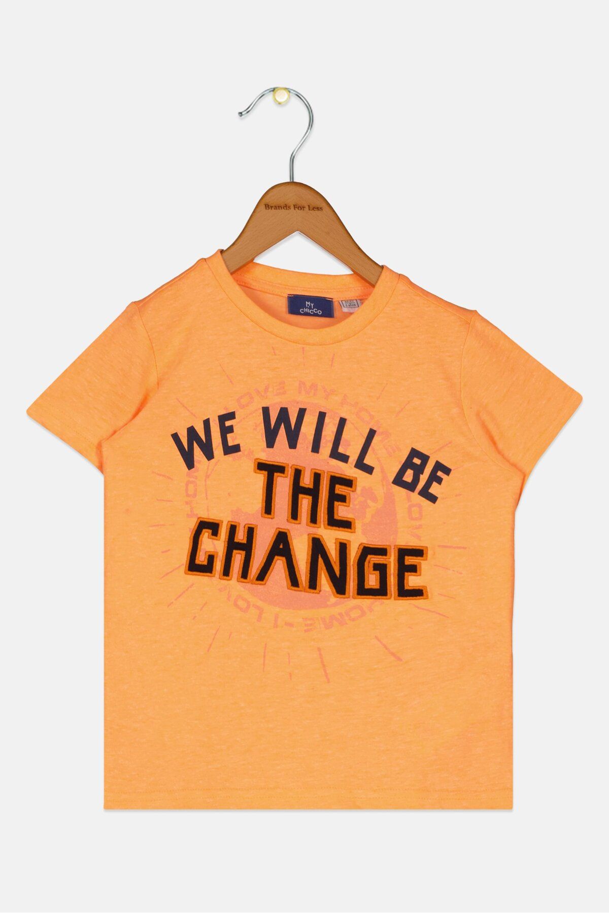 Chicco-Toddlers Boy Embroidered T-Shirt, Orange 1