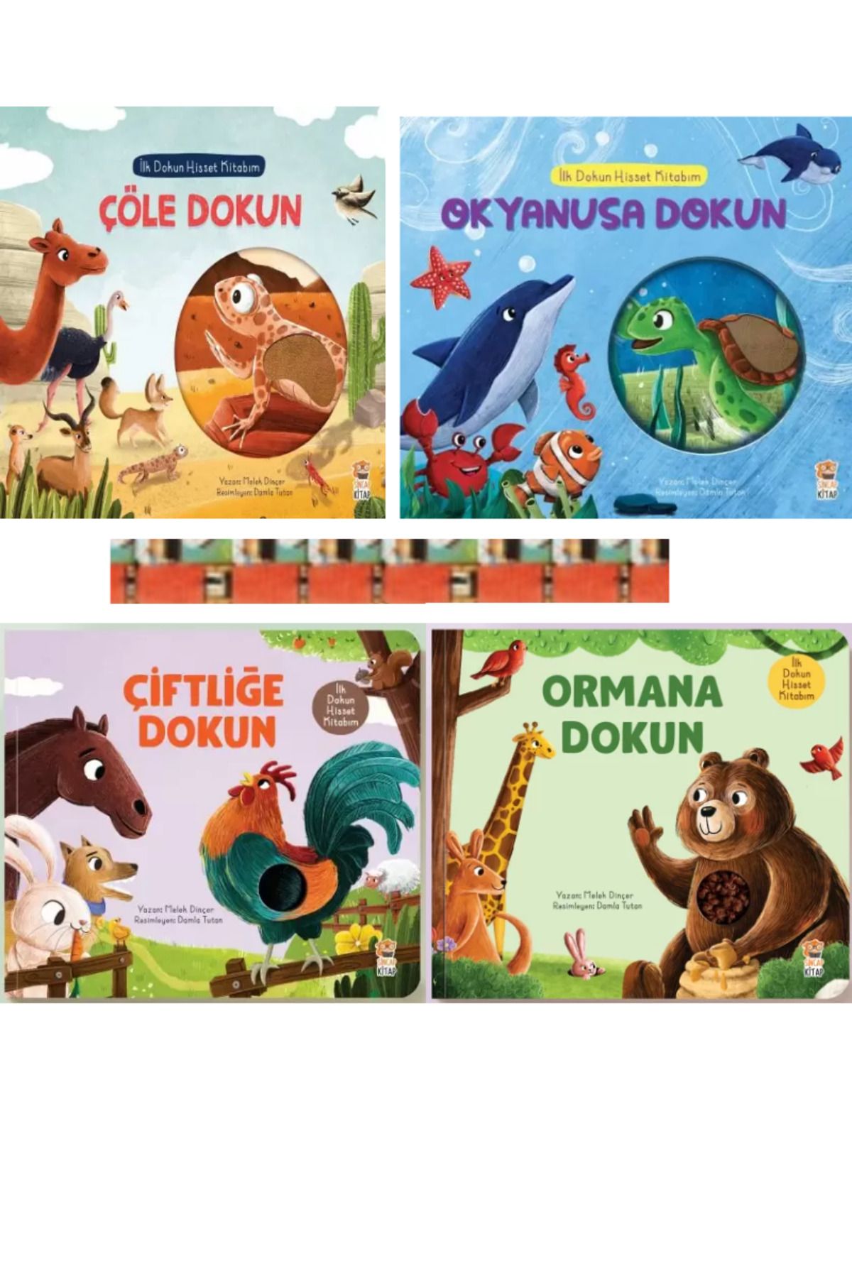 Sincap Kitap İlk Dokun Hisset Kitabım-Çiftliğe Dokun, Ormana Dokun, Okyanusa Dokun, Çöle Dokun (4kitap)