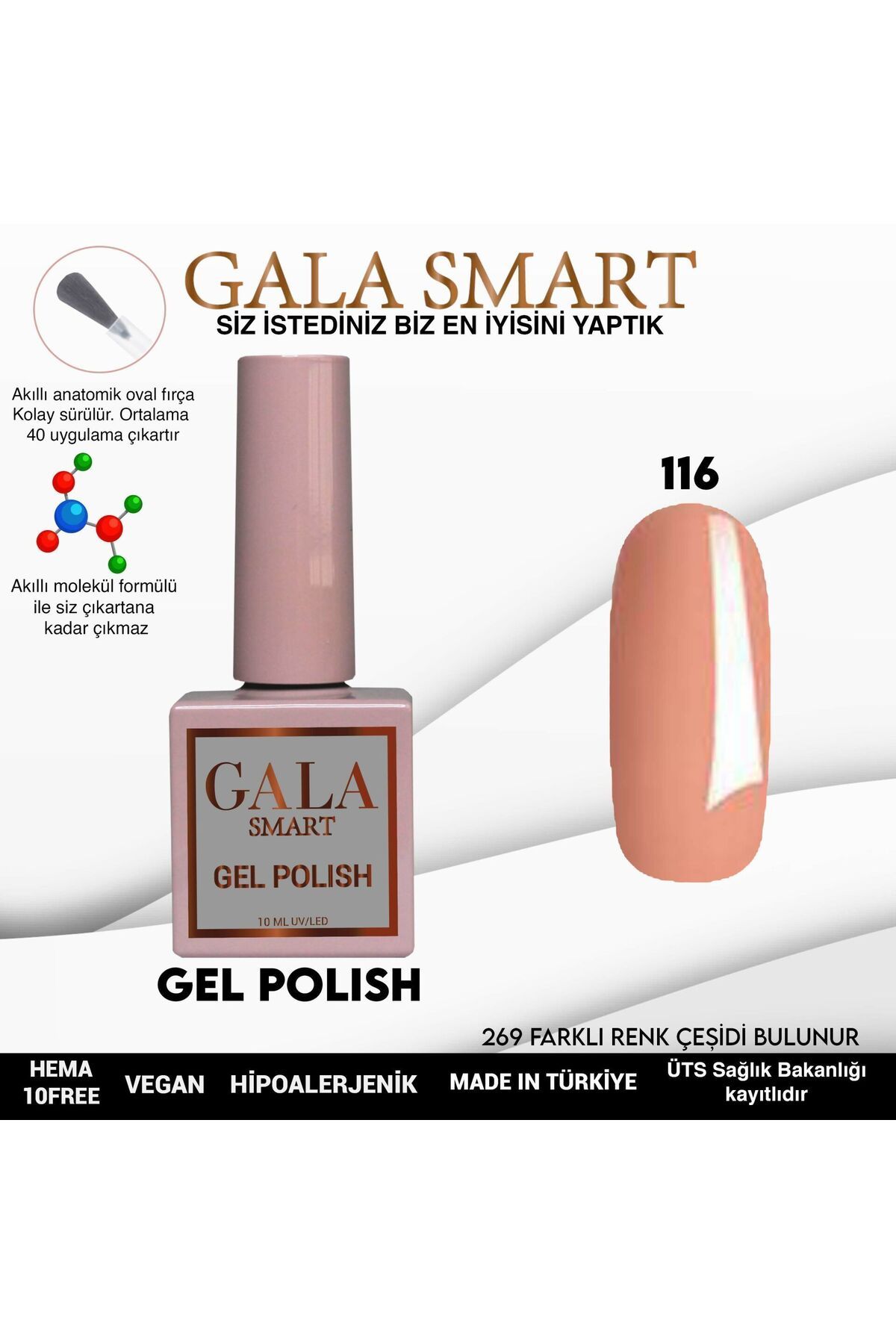 gala smart Classic Kalıcı Oje 10ml No:116