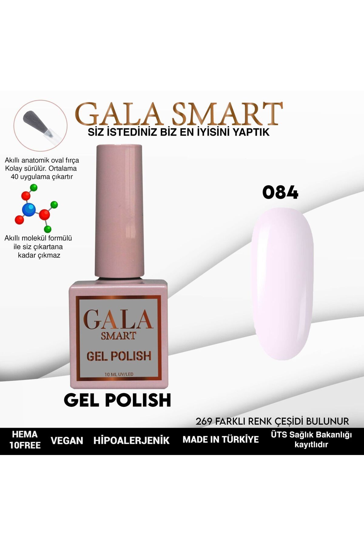 gala smart Classic Kalıcı Oje 10ml No:084