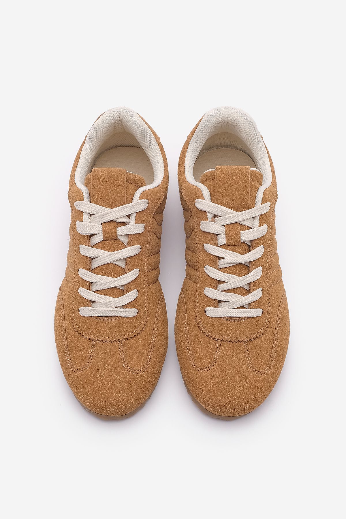 Marjin-Zonya Camel Suede Γυναικεία Sneaker - Ραμμένα Αθλητικά Παπούτσια 6