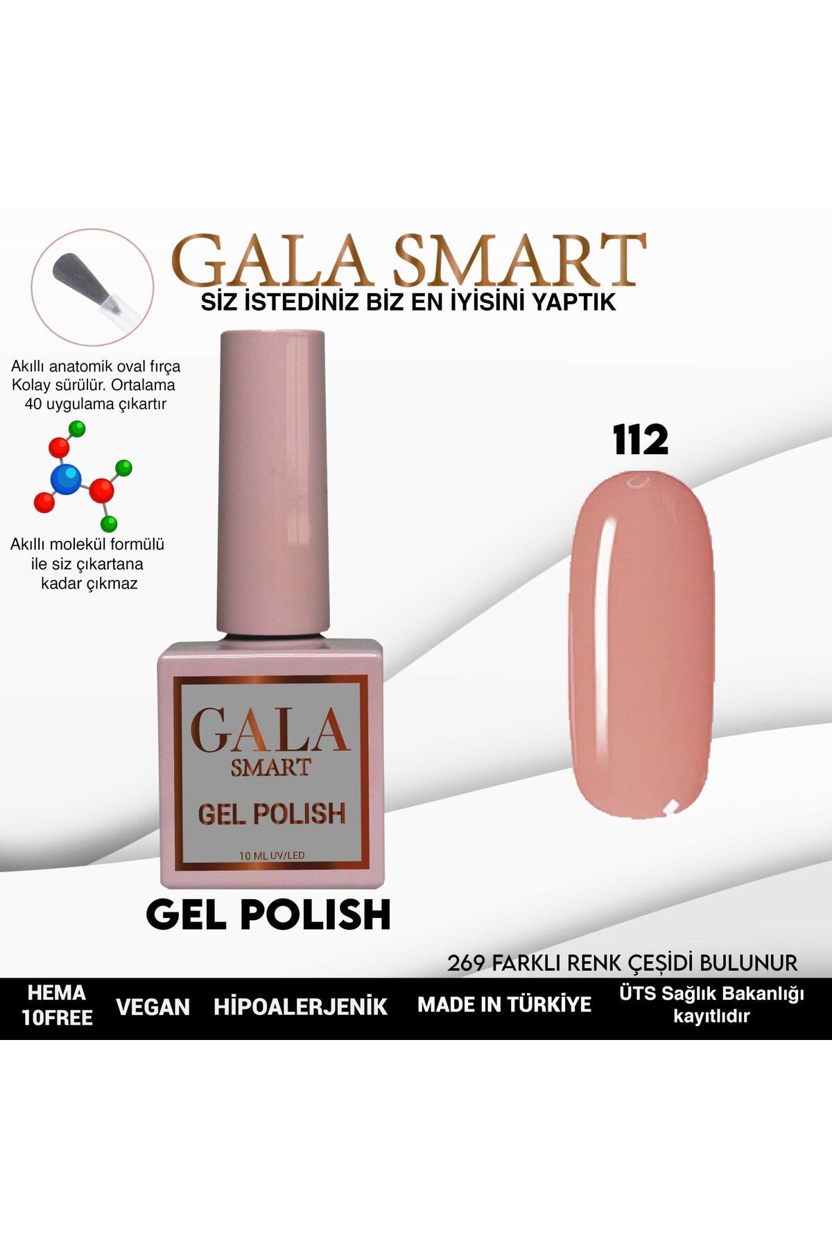 gala smart Classic Kalıcı Oje 10ml No:112