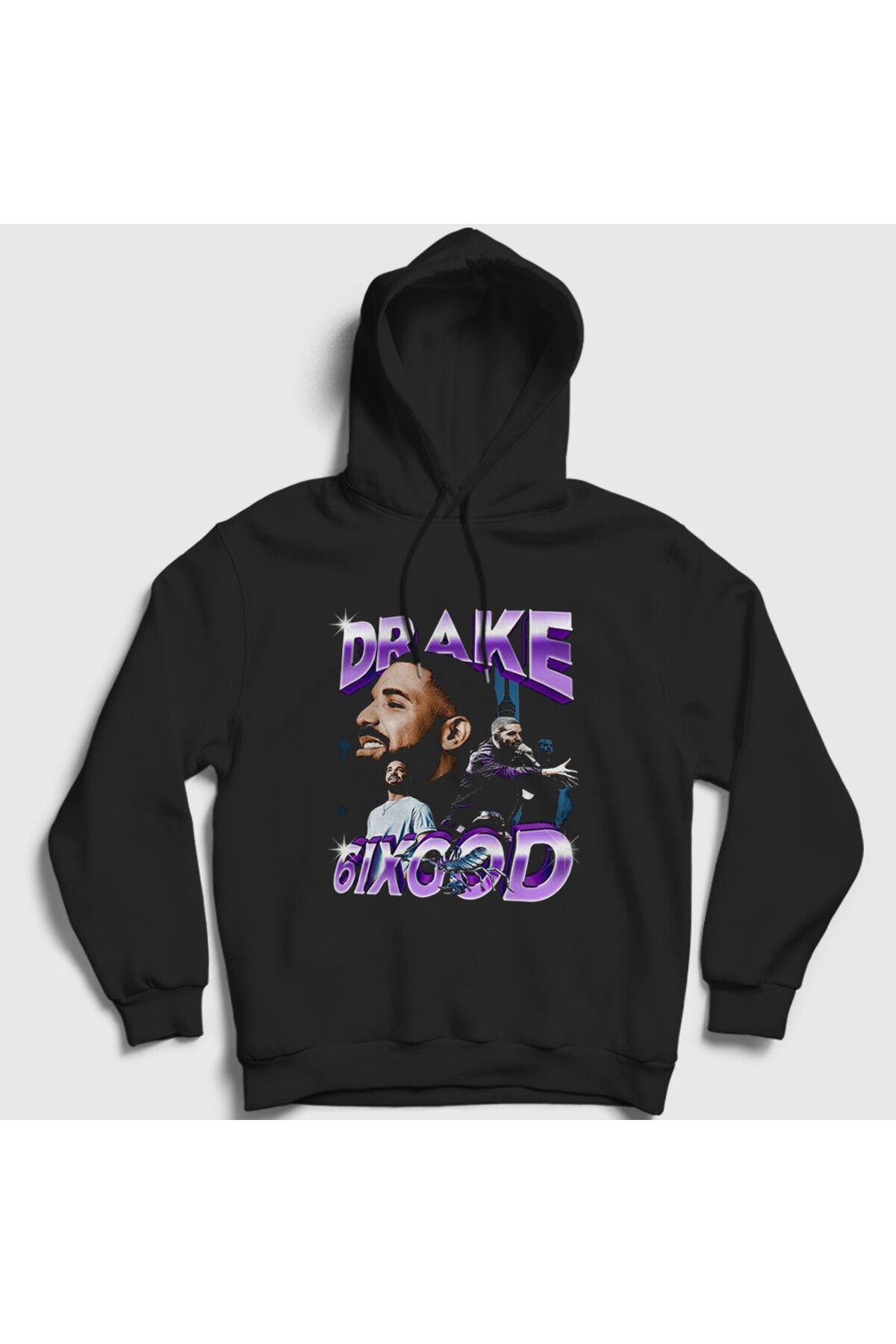Presmono Hanorac Negru Unisex Cu Glugă Drake 6 God - Tt Unisex - M