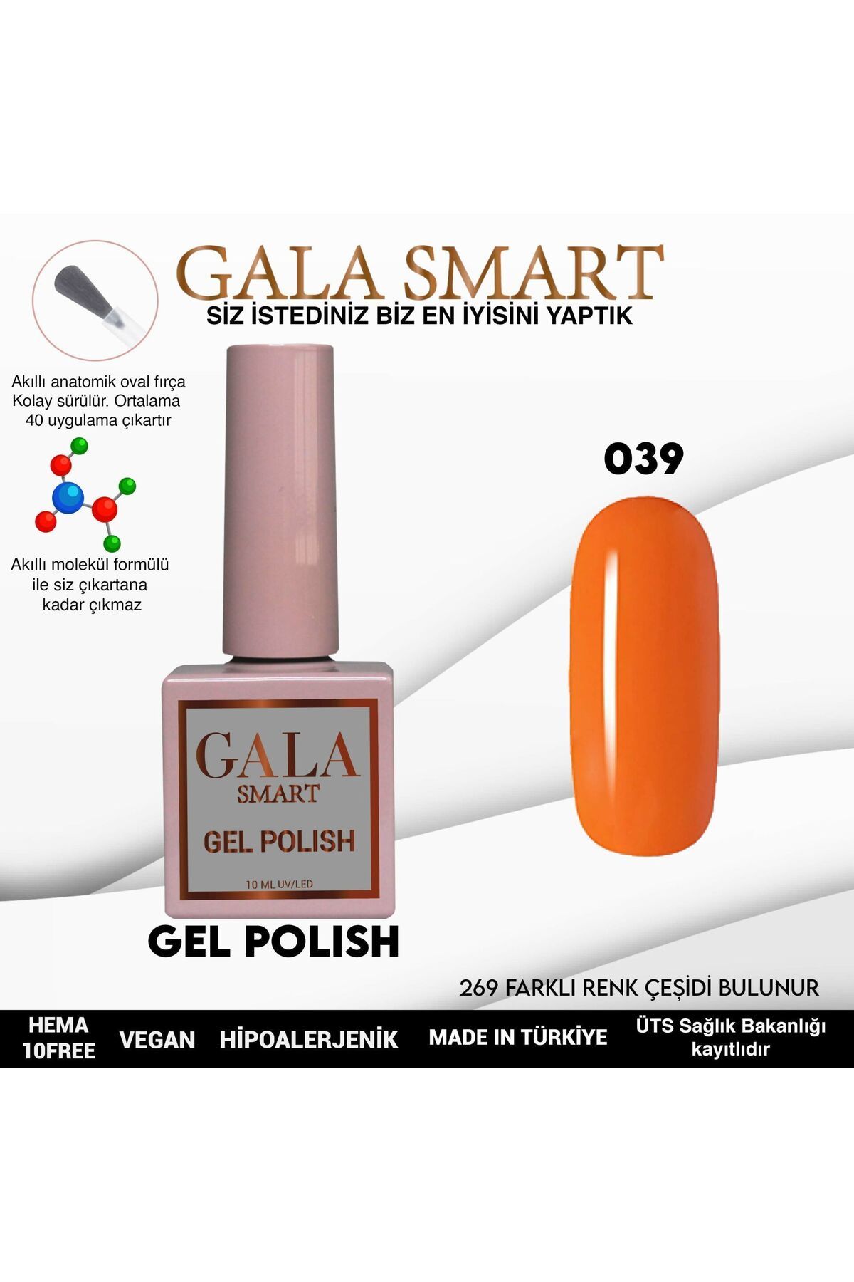 gala smart Classic Kalıcı Oje 10ml No:039