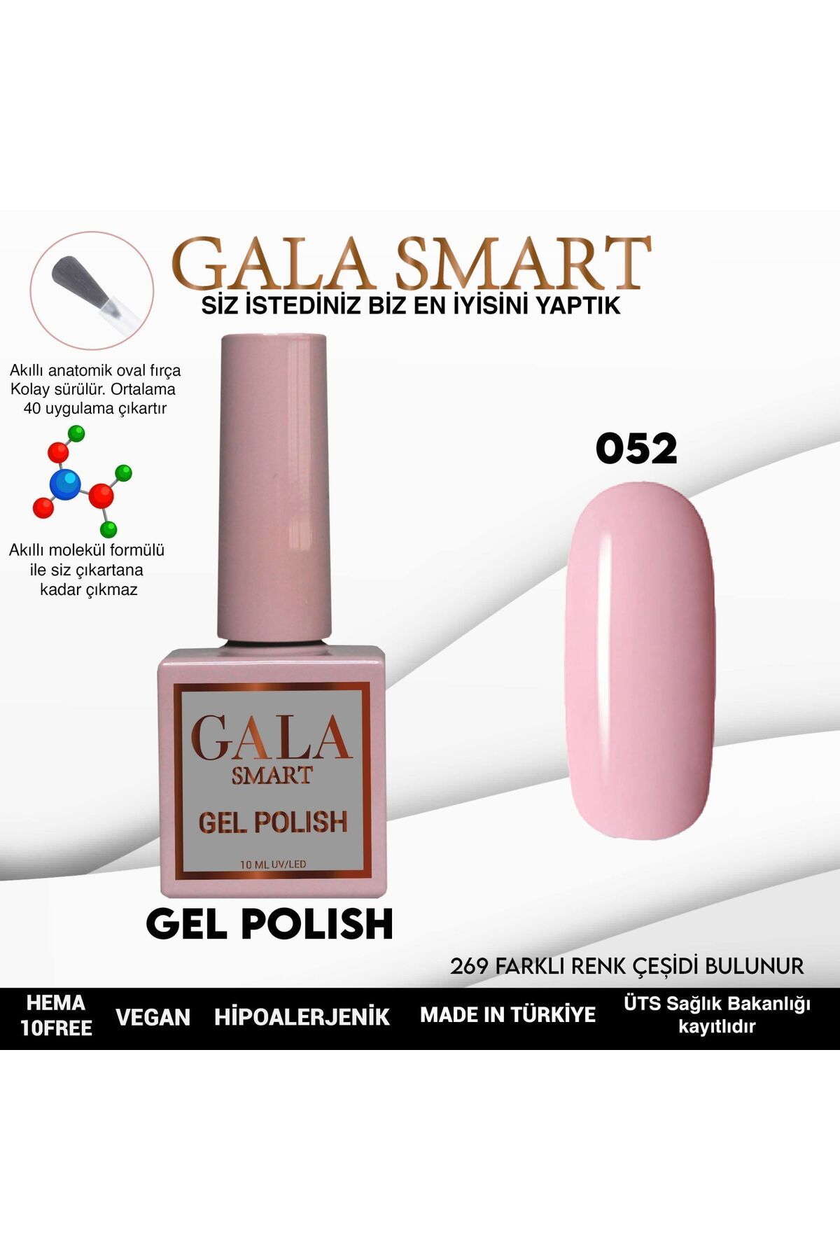 gala smart Classic Kalıcı Oje 10ml No:052