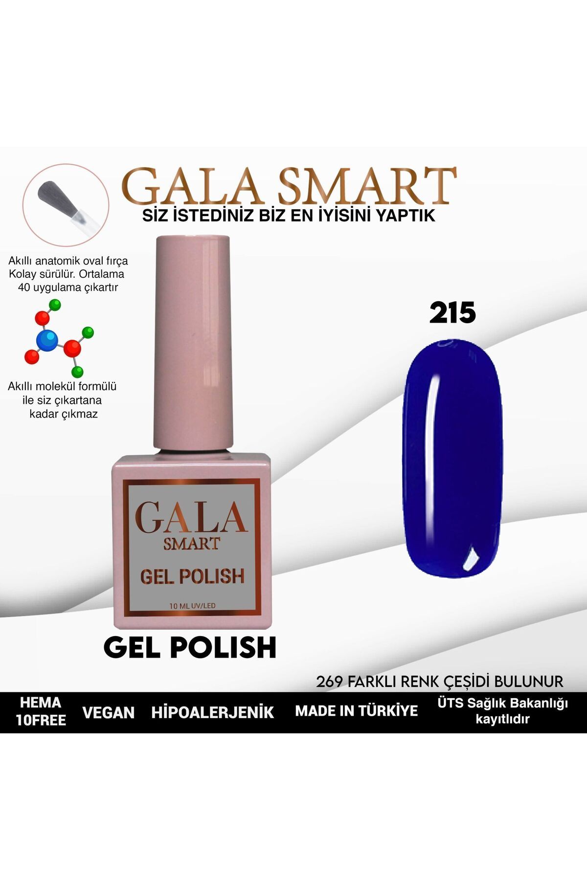 gala smart Classic Kalıcı Oje 10ml No:215