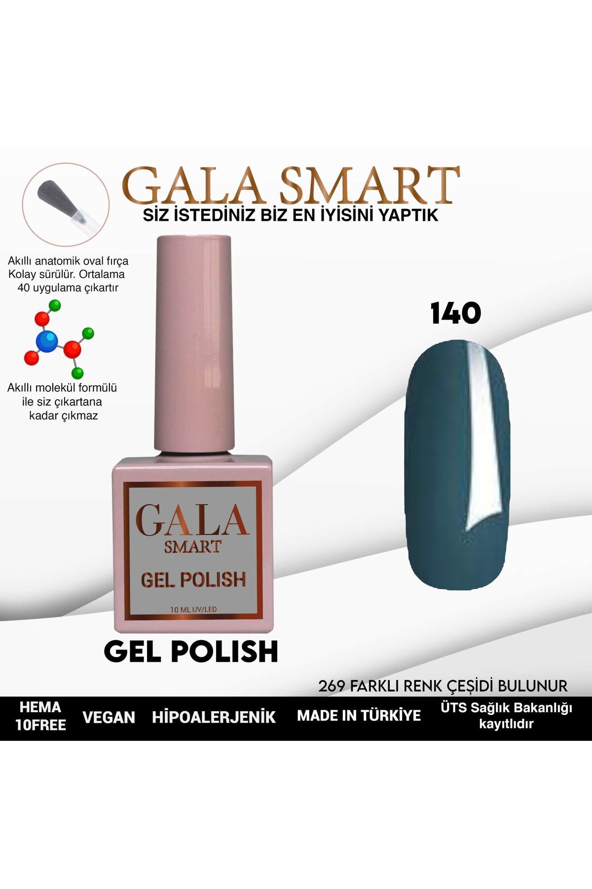 gala smart Classic Kalıcı Oje 10ml No:140