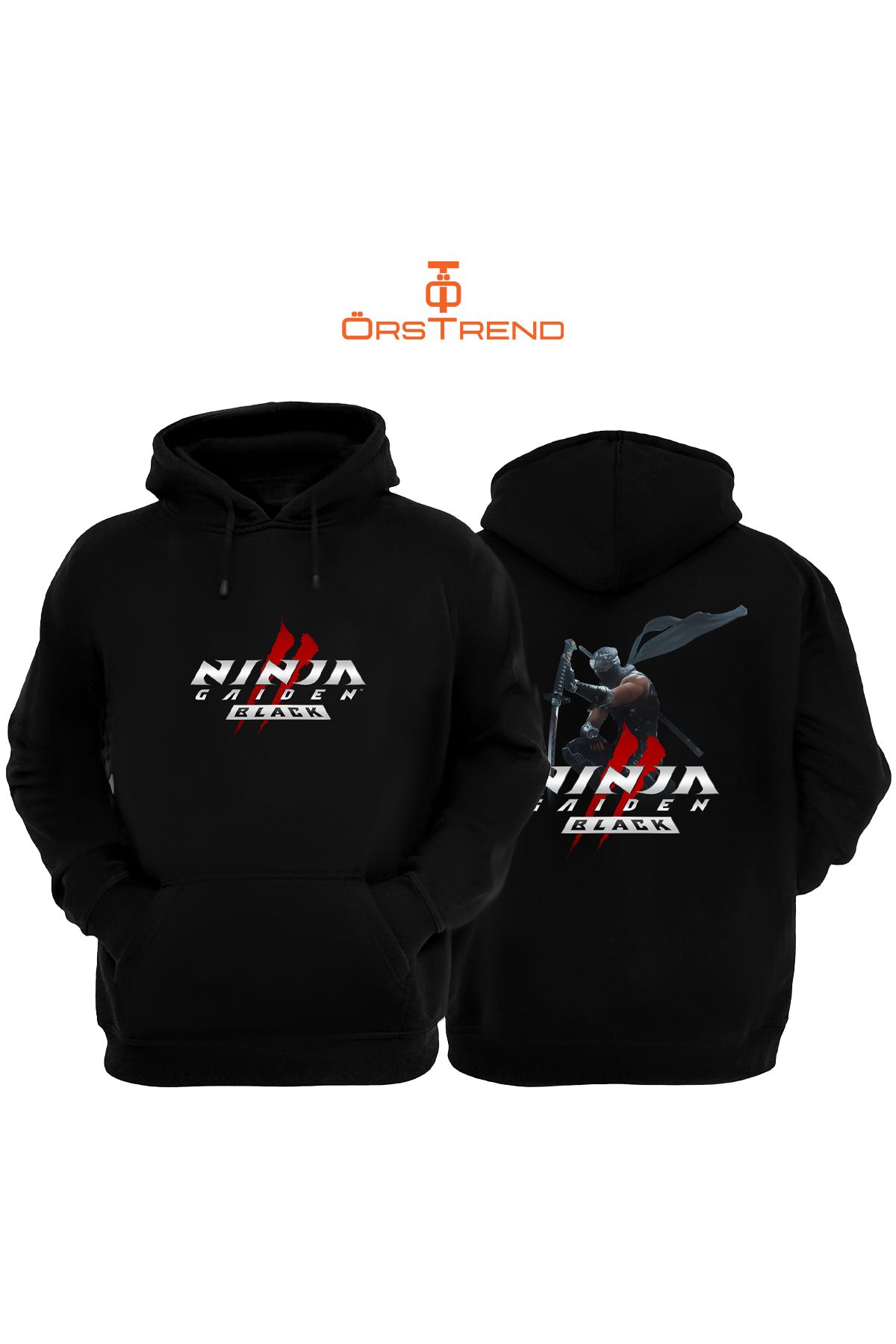 ÖRSTREND Ninja Gaiden 2 Baskılı Unisex Kapşonlu Sweatshirt