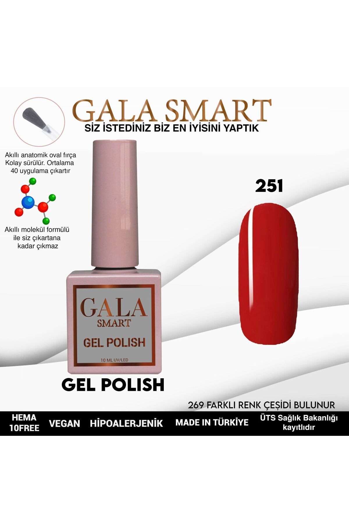 gala smart Classic Kalıcı Oje 10ml No:251