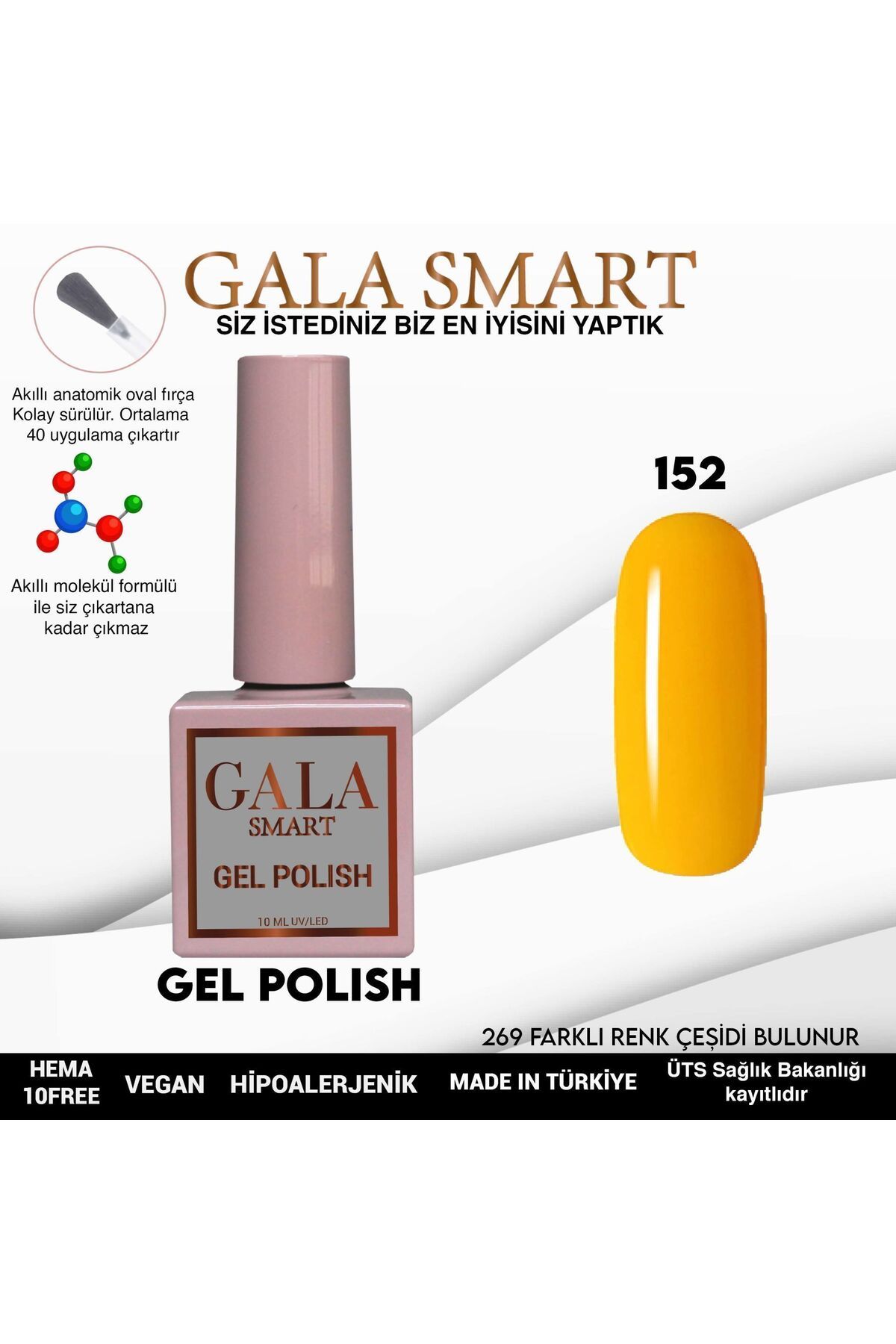 gala smart Classic Kalıcı Oje 10ml No:152