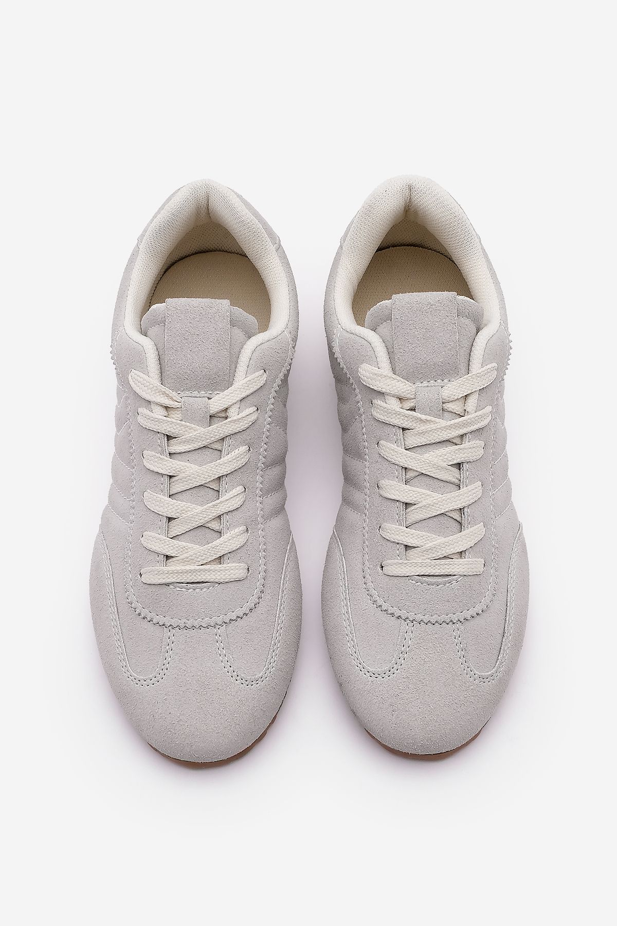 Marjin-Zonya Grey Suede Γυναικεία Sneaker - Ραμμένα Αθλητικά Παπούτσια 6