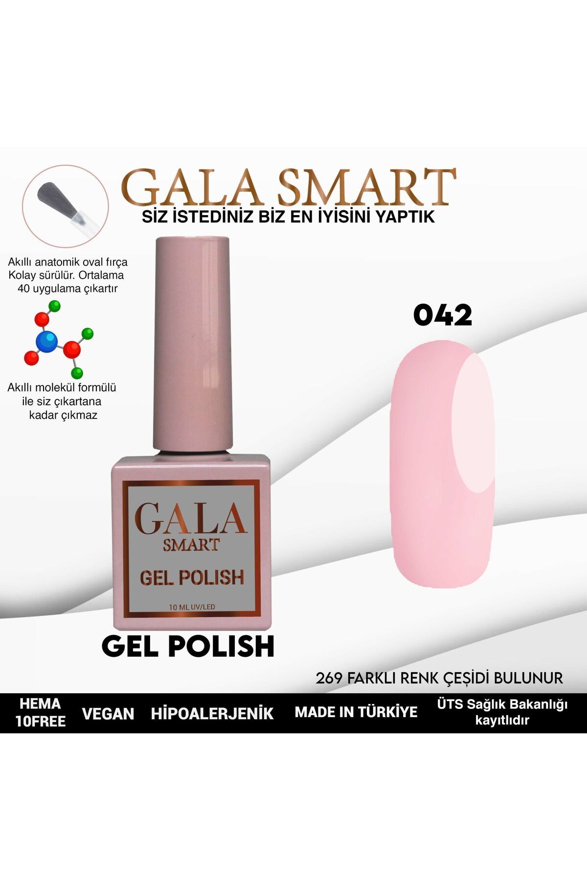 gala smart Classic Kalıcı Oje 10ml No:042