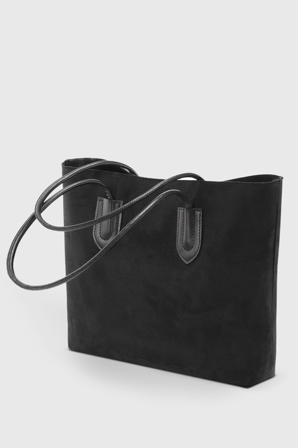 Housebags-Black Suede Retro Shopper - Women's Bag 264 3