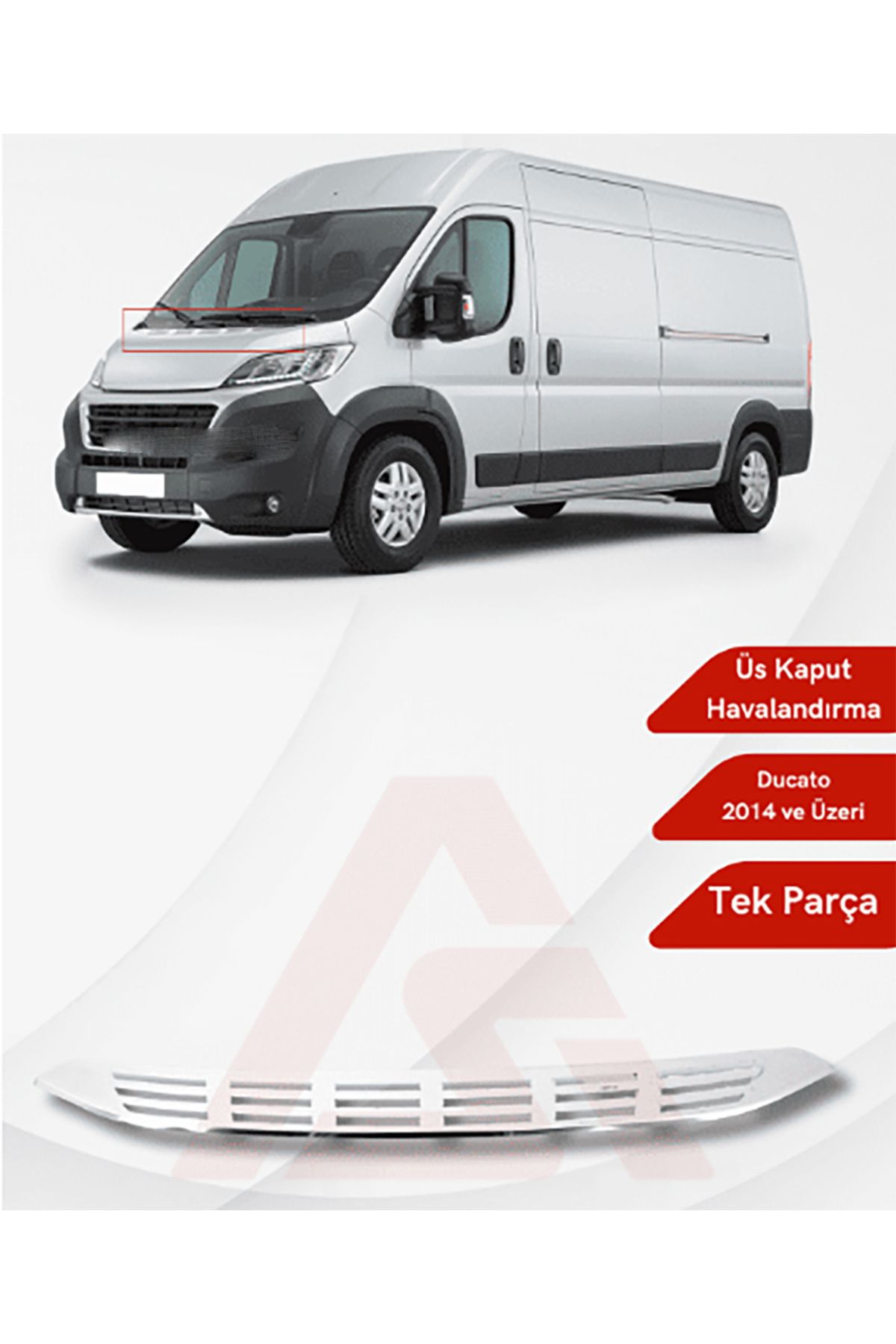 BTM OTOMOTİV Fiat Ducato 2014 Sonrası Kaput Üst Havalandırma Krom P.Çelik