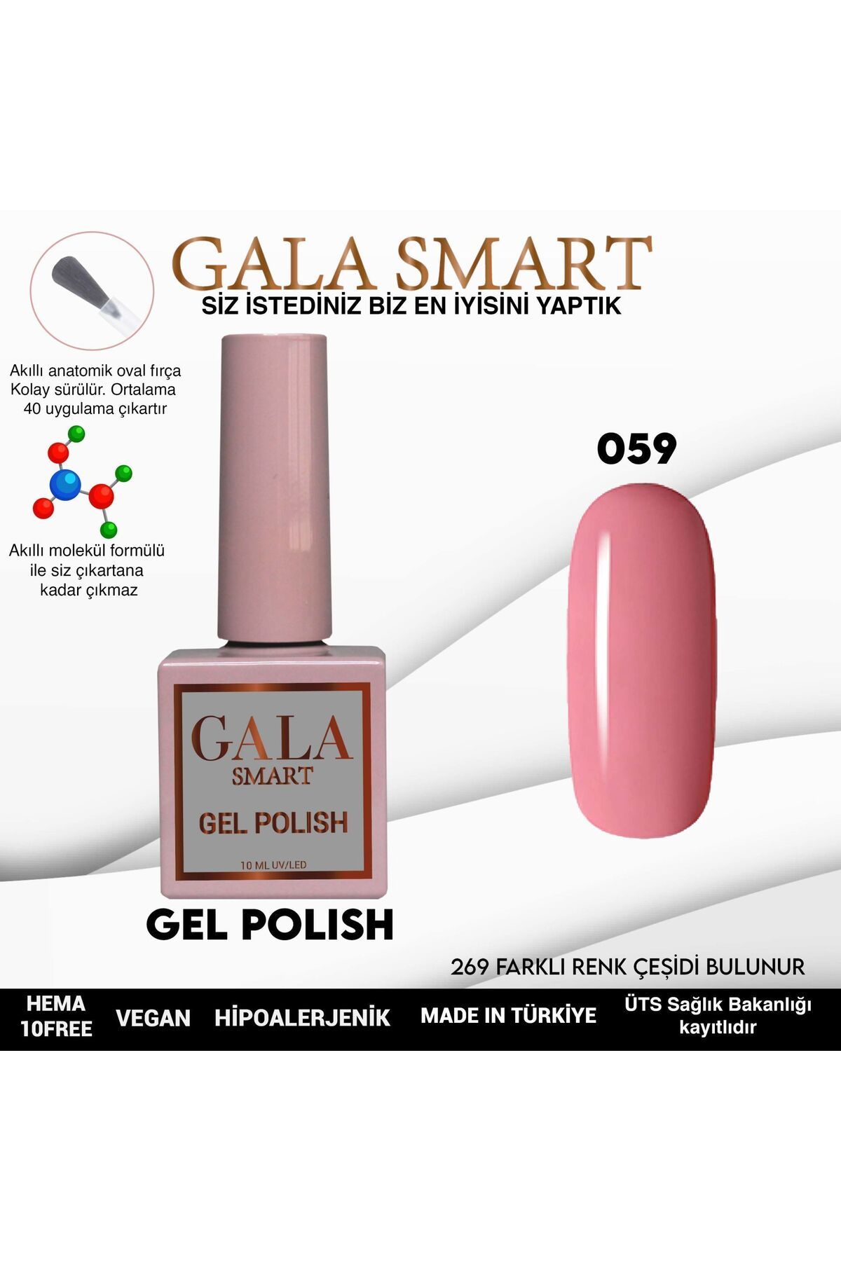 gala smart Classic Kalıcı Oje 10ml No:059