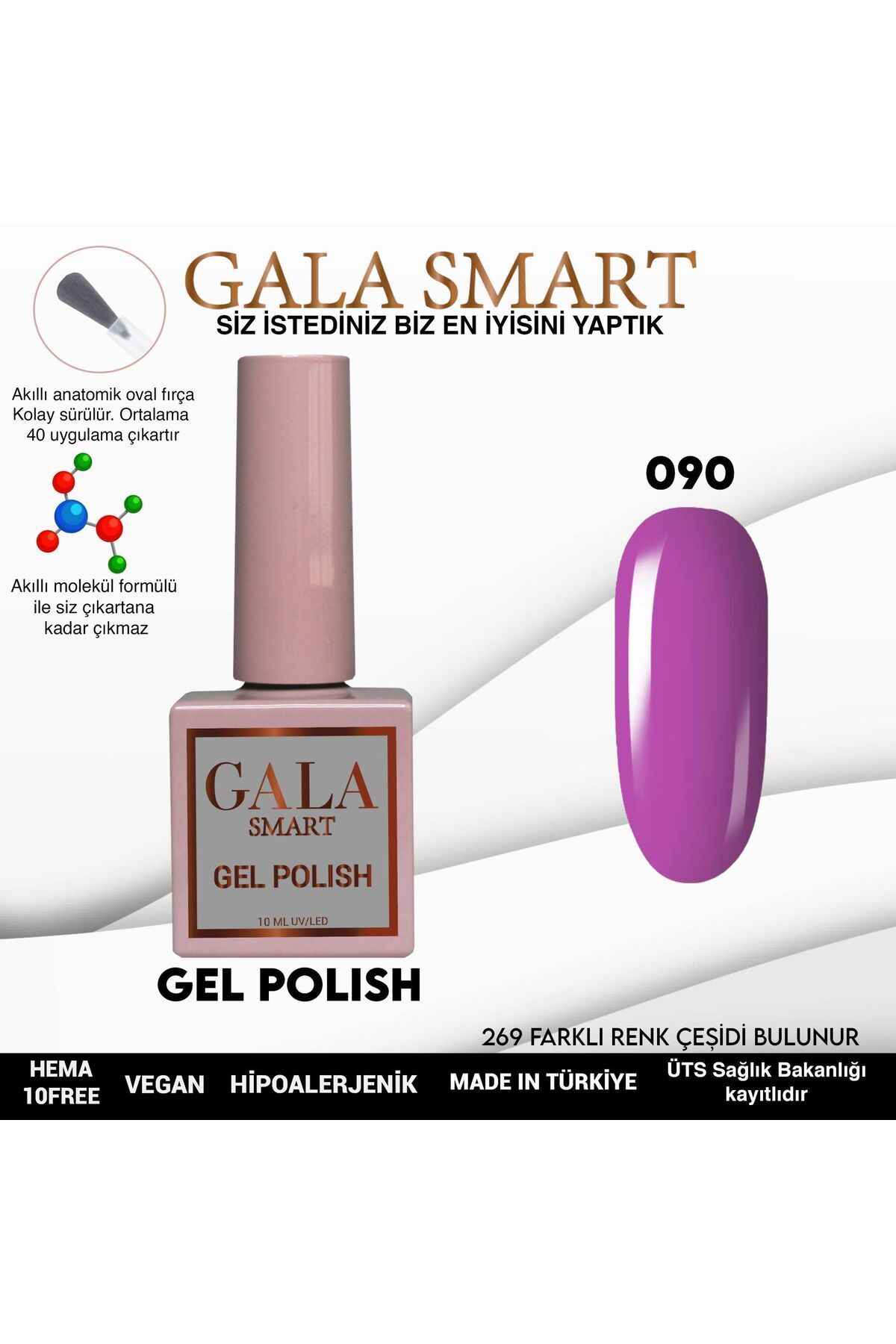 gala smart Classic Kalıcı Oje 10ml No:090