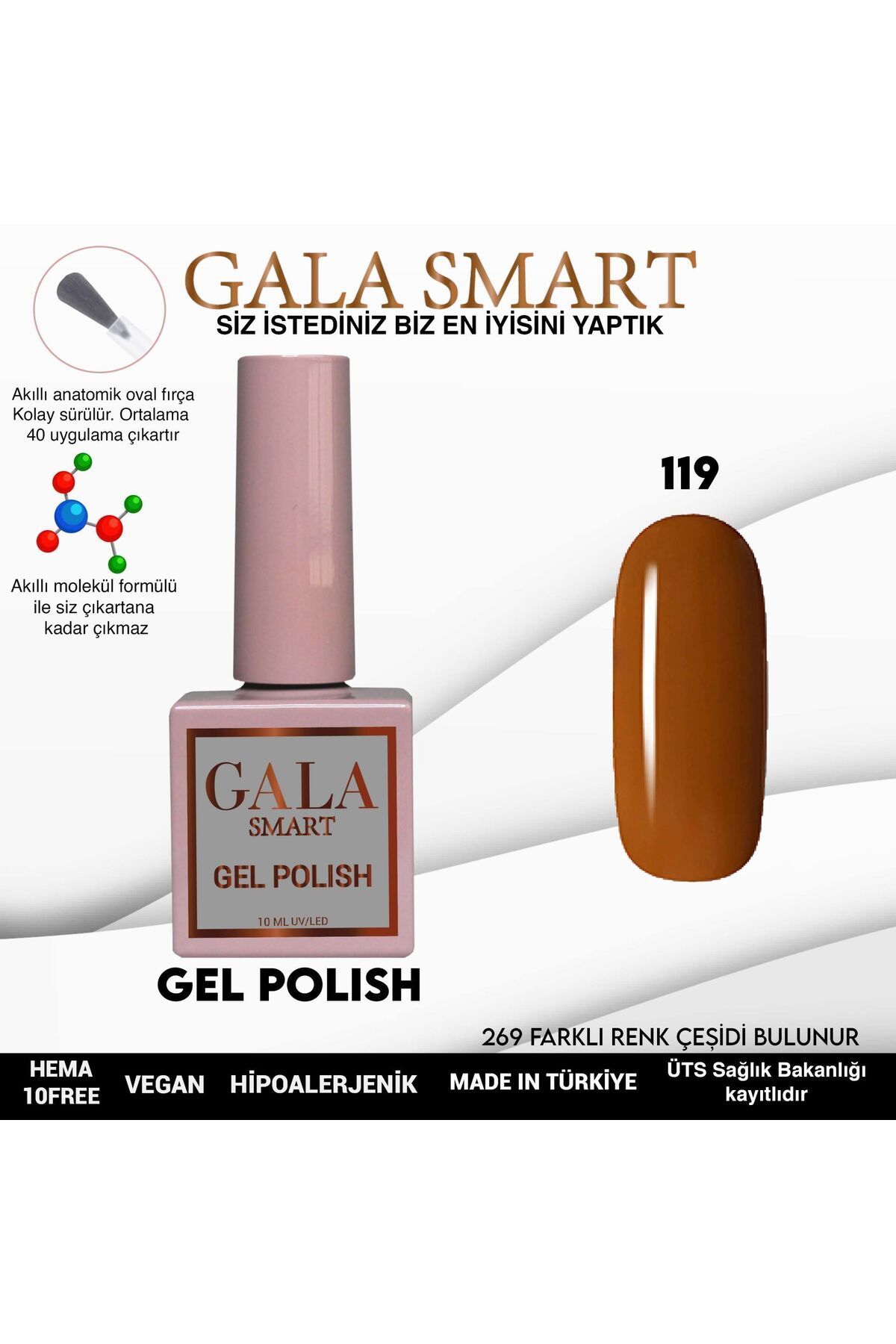 gala smart Classic Kalıcı Oje 10ml No:119