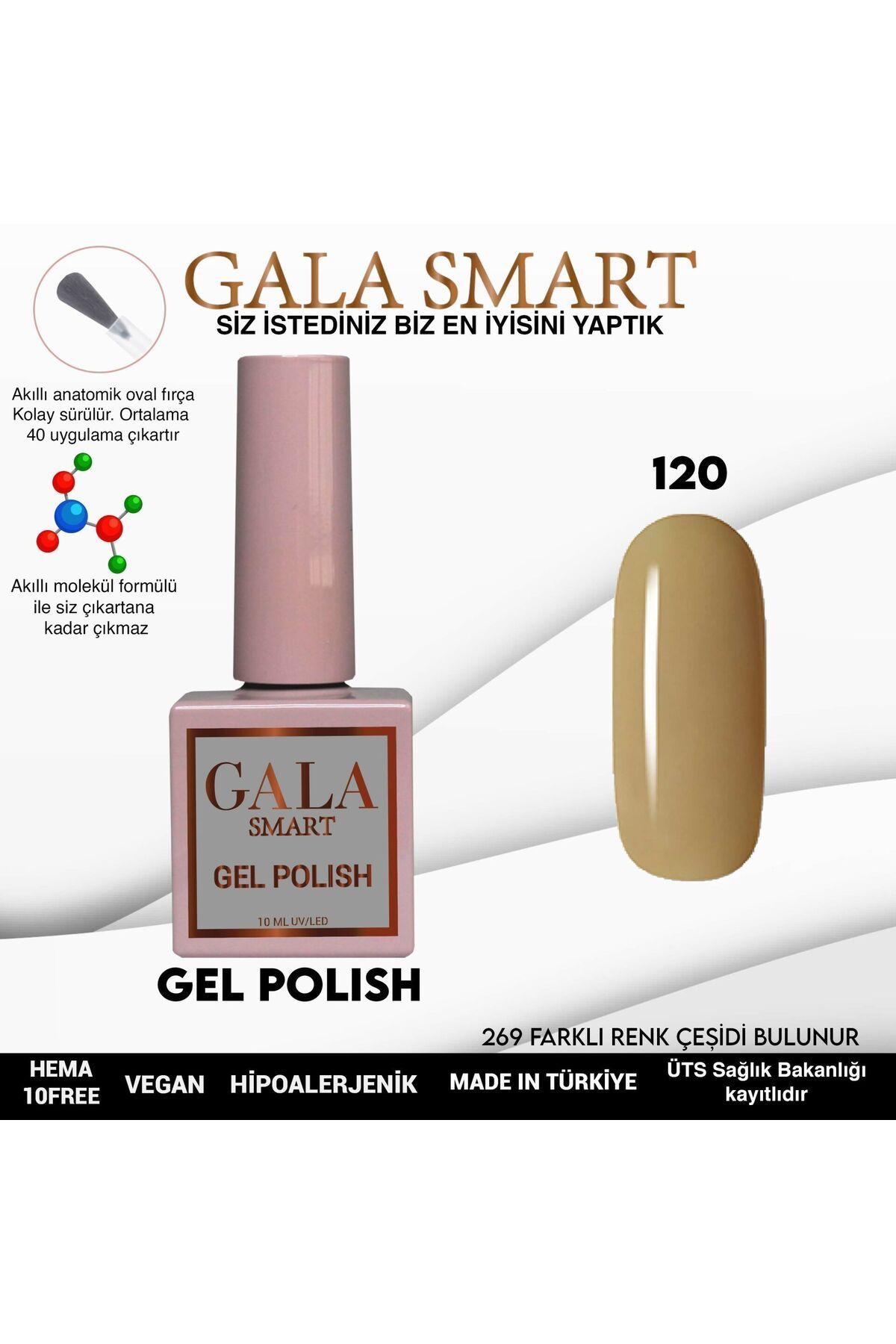 gala smart Classic Kalıcı Oje 10ml No:120