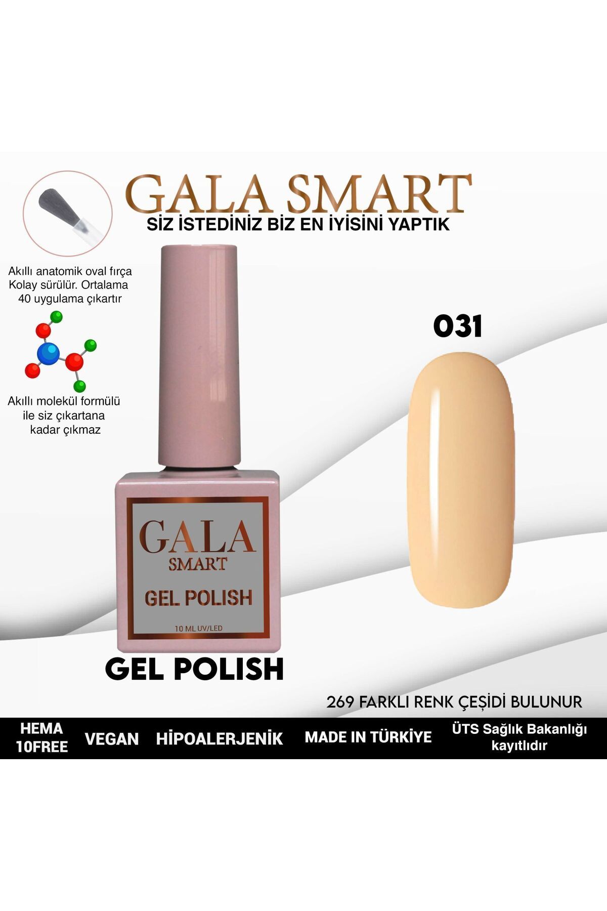 gala smart Classic Kalıcı Oje 10ml No:031