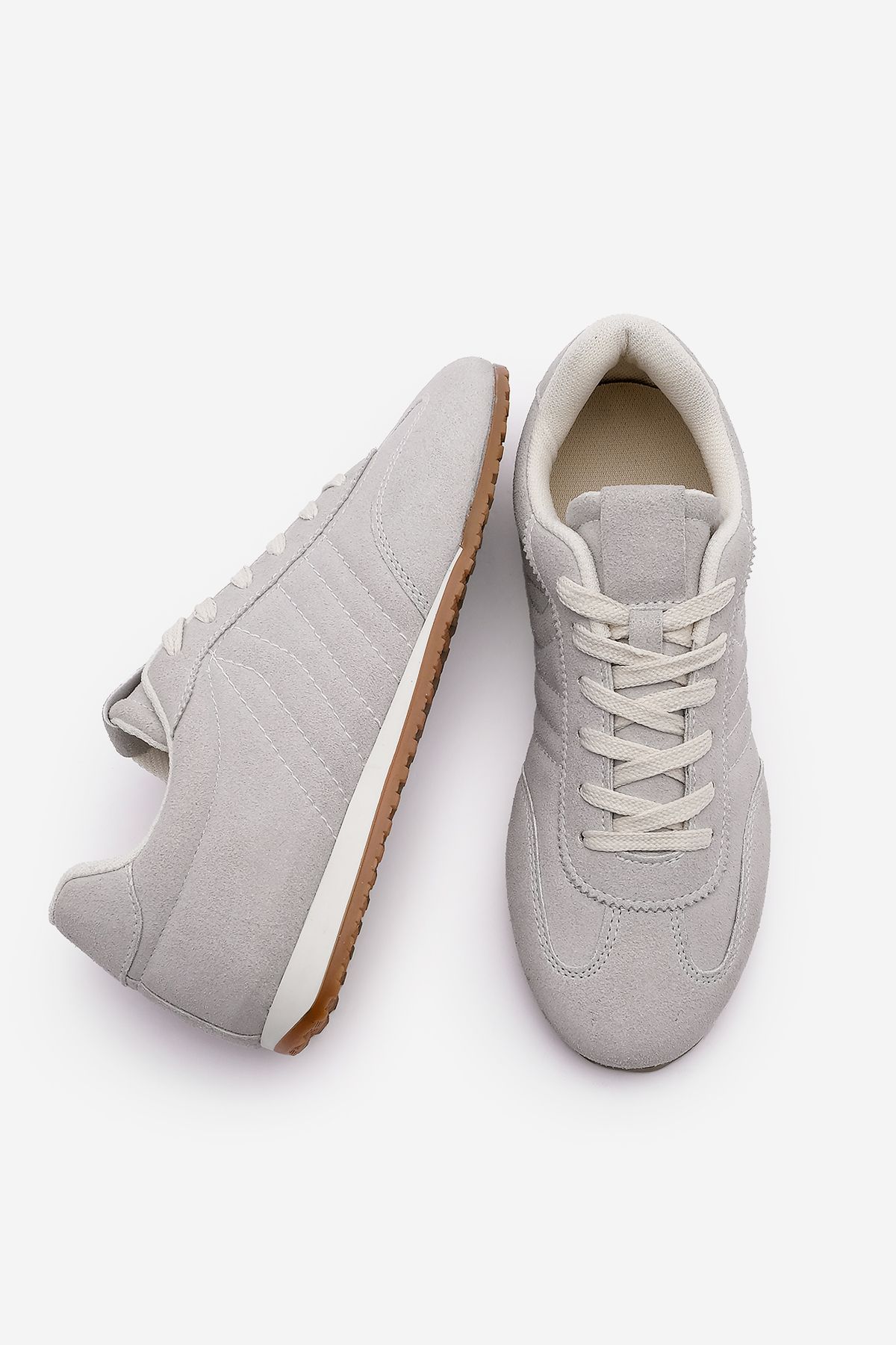 Marjin-Zonya Grey Suede Γυναικεία Sneaker - Ραμμένα Αθλητικά Παπούτσια 7