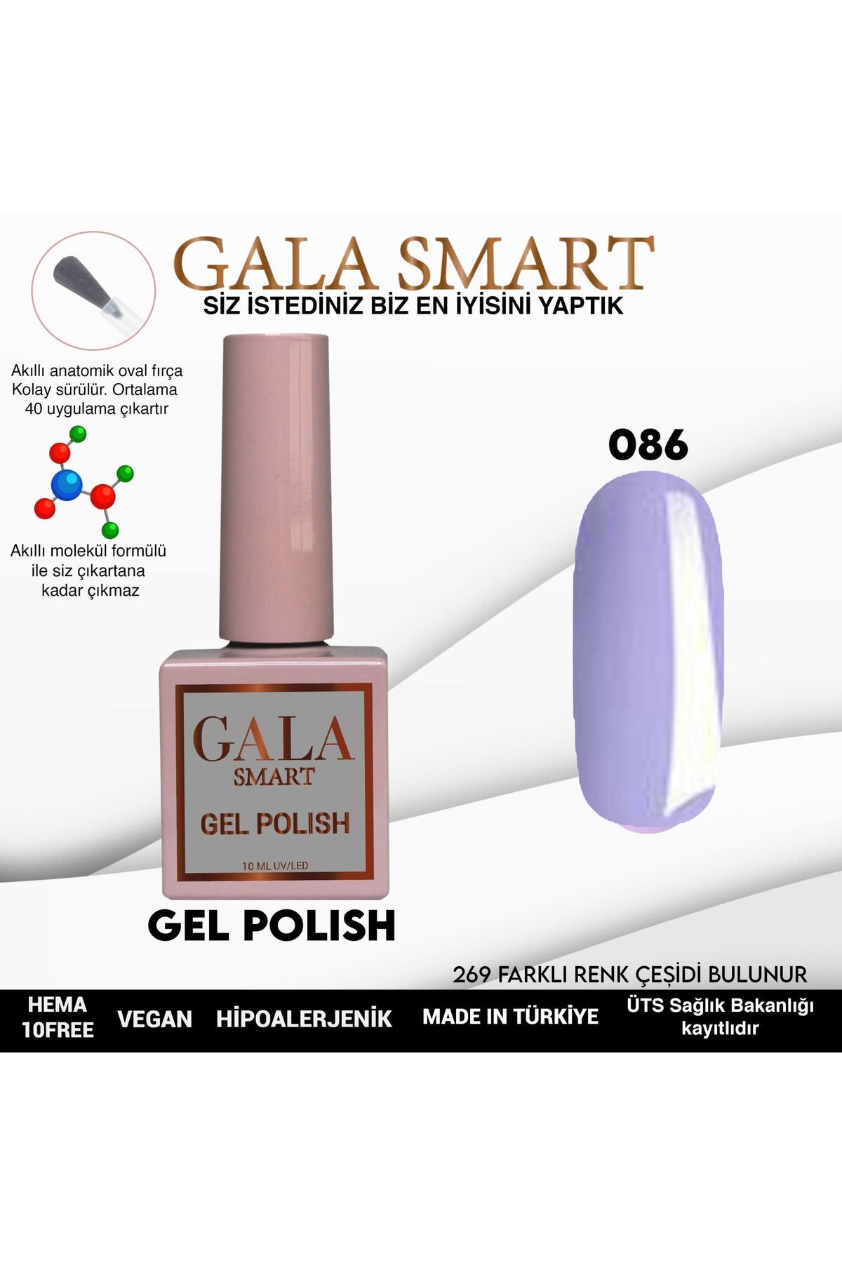 gala smart Classic Kalıcı Oje 10ml No:086