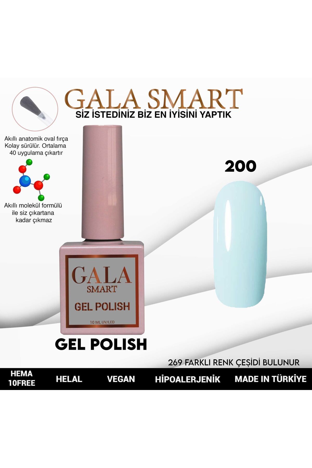 gala smart Classic Kalıcı Oje 10ml No:200