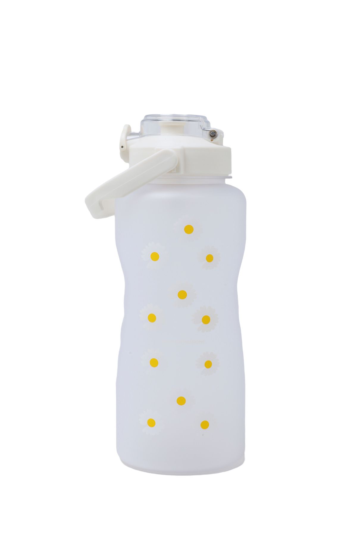 QUİCKPREP-Papatyali 3-Piece Motivational Water Bottle Set - 2 Lt+900 Ml+500 ml Tritan Gym Water Bottle 3