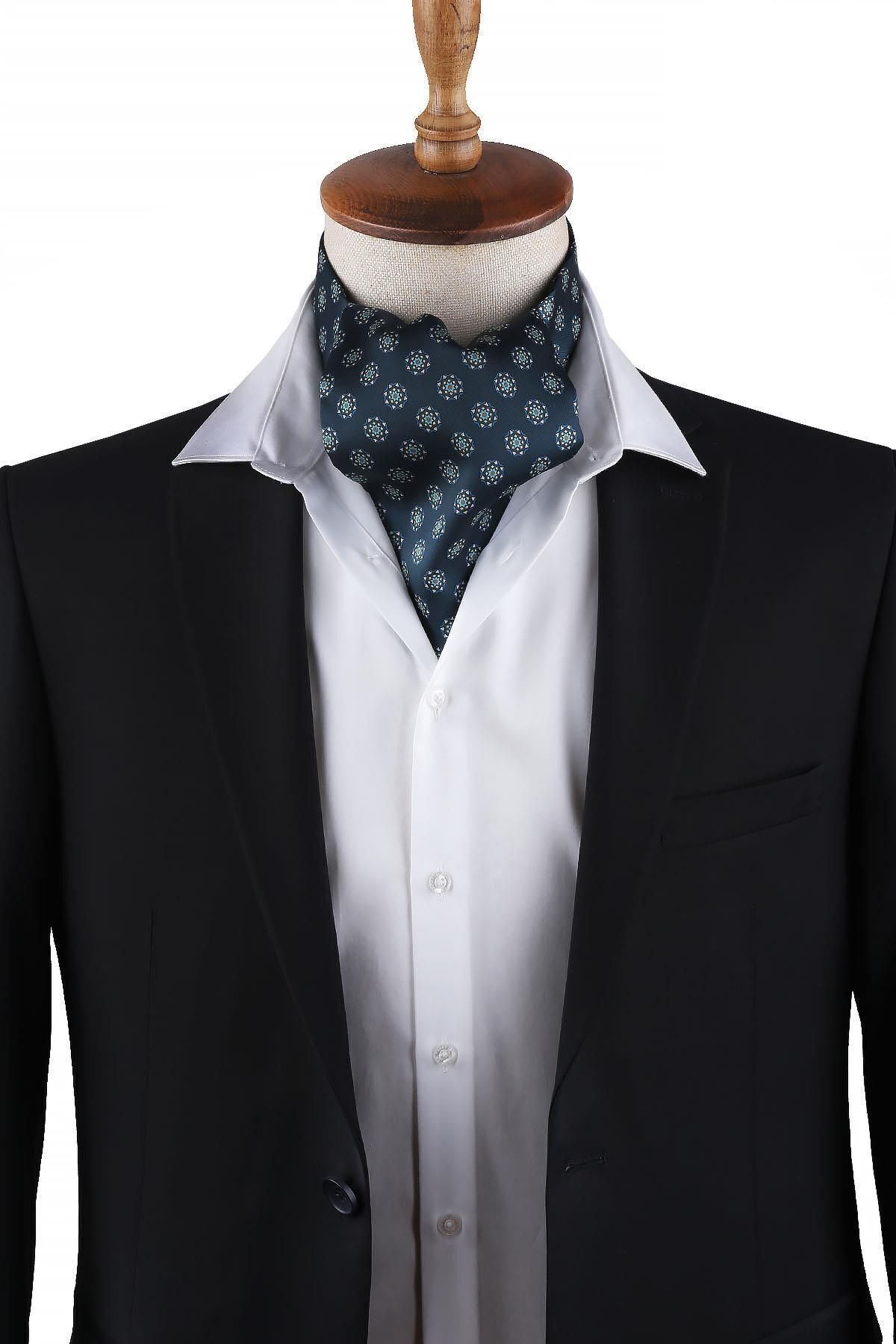  شال گردن مردانه طرح خالدار سبز K420